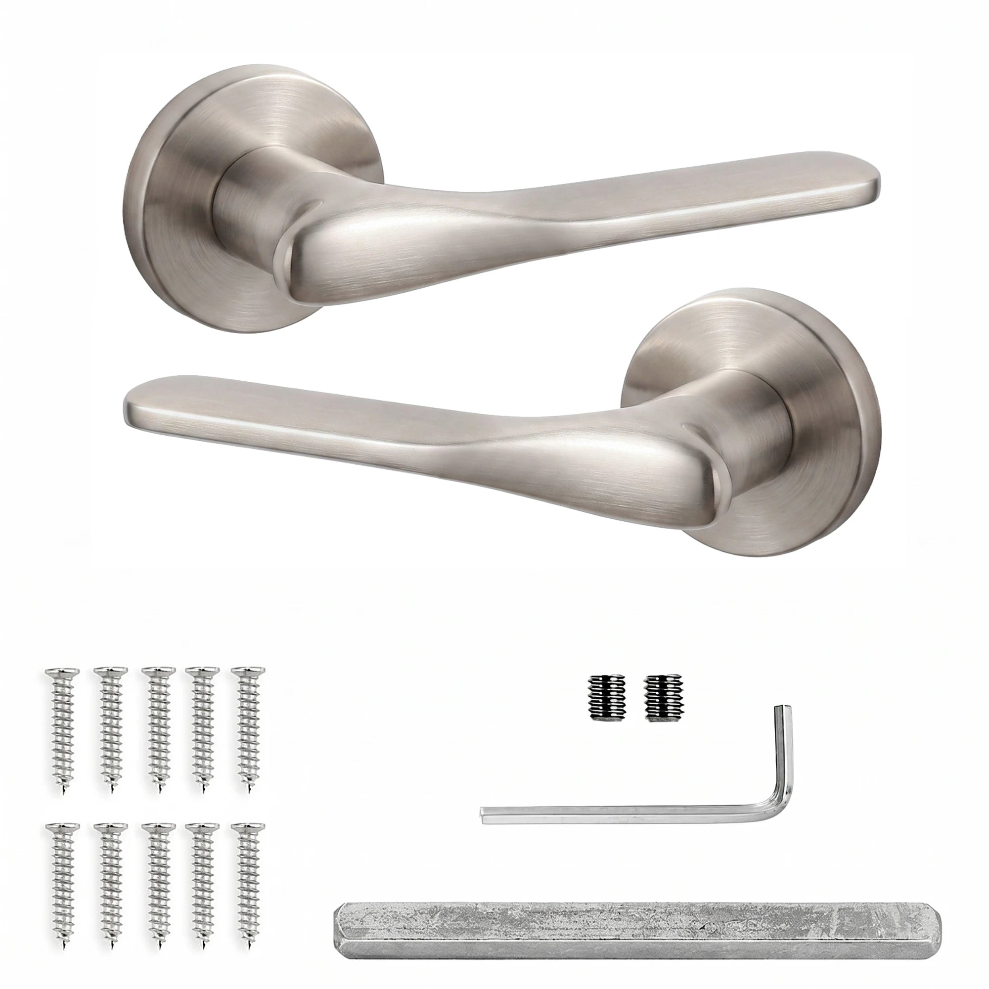 Verita Internal Door Handles - Brushed Satin Nickel