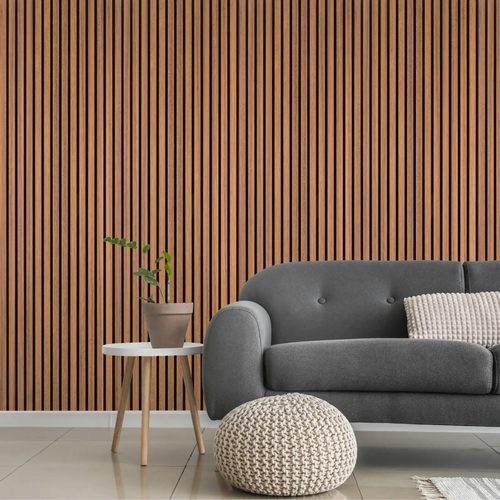 Acoustic Slat Wood Wall Panel - Walnut - 2400 - Decor And Decor