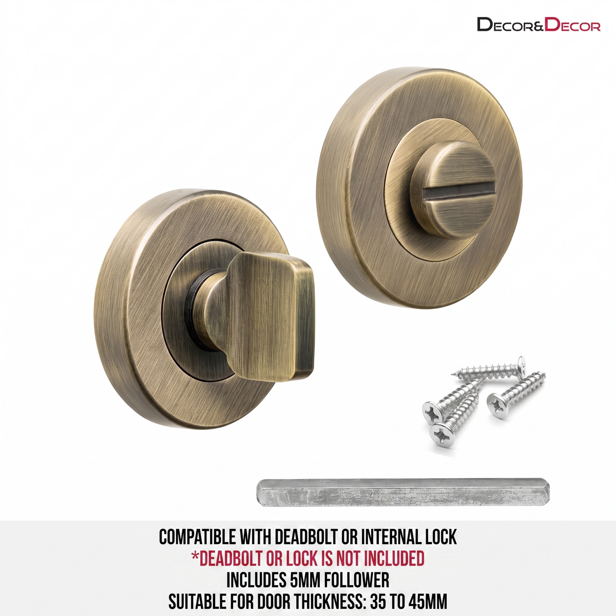 Bathroom Thumbturn and Release - Antique Brass