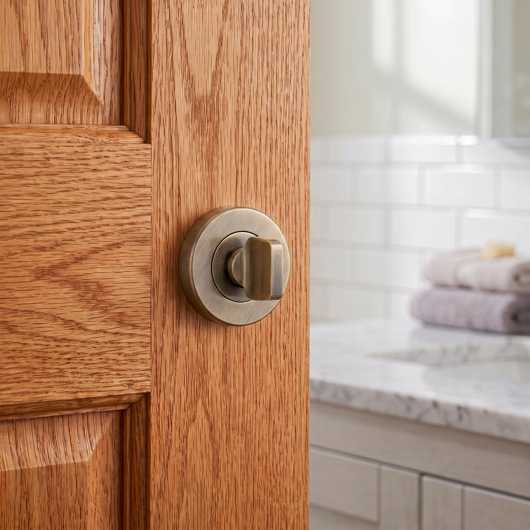 Bathroom Thumbturn and Release - Antique Brass