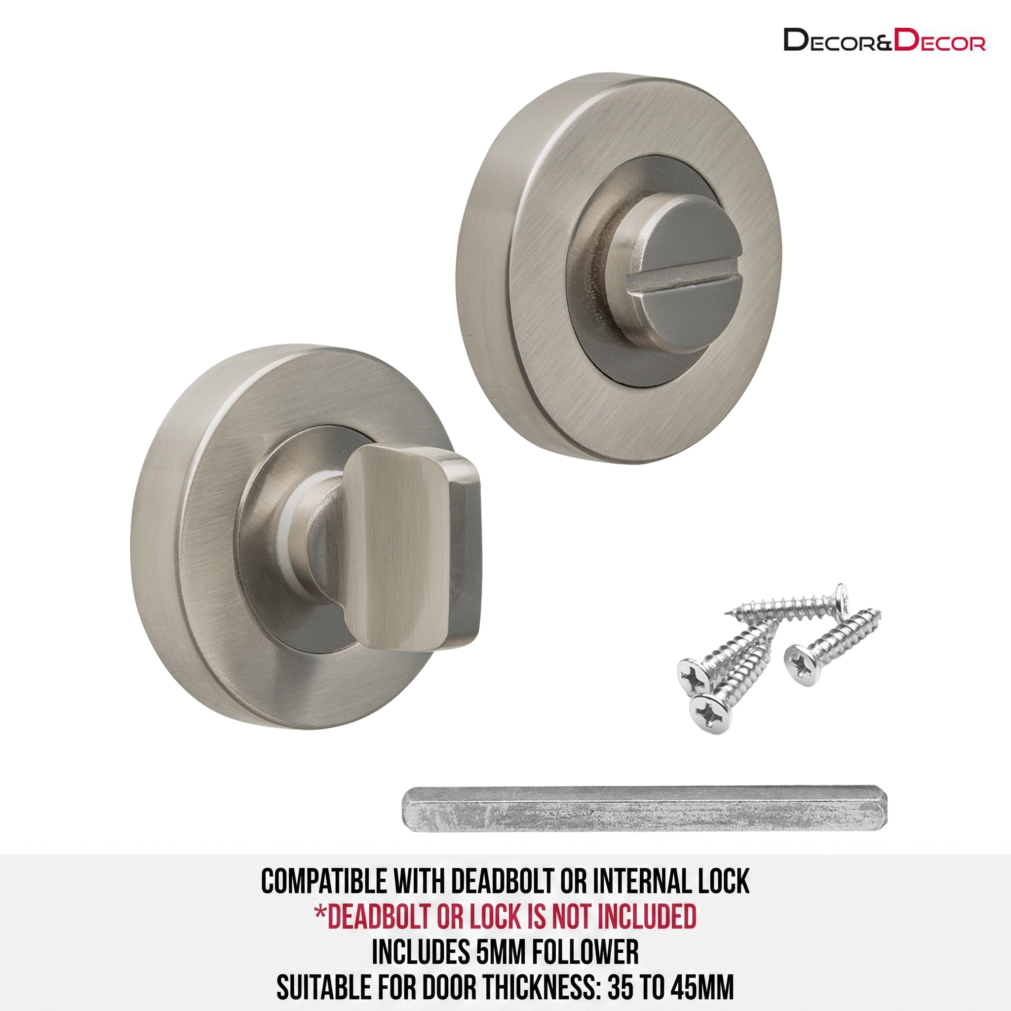 Bathroom Thumbturn and Release - Satin Nickel