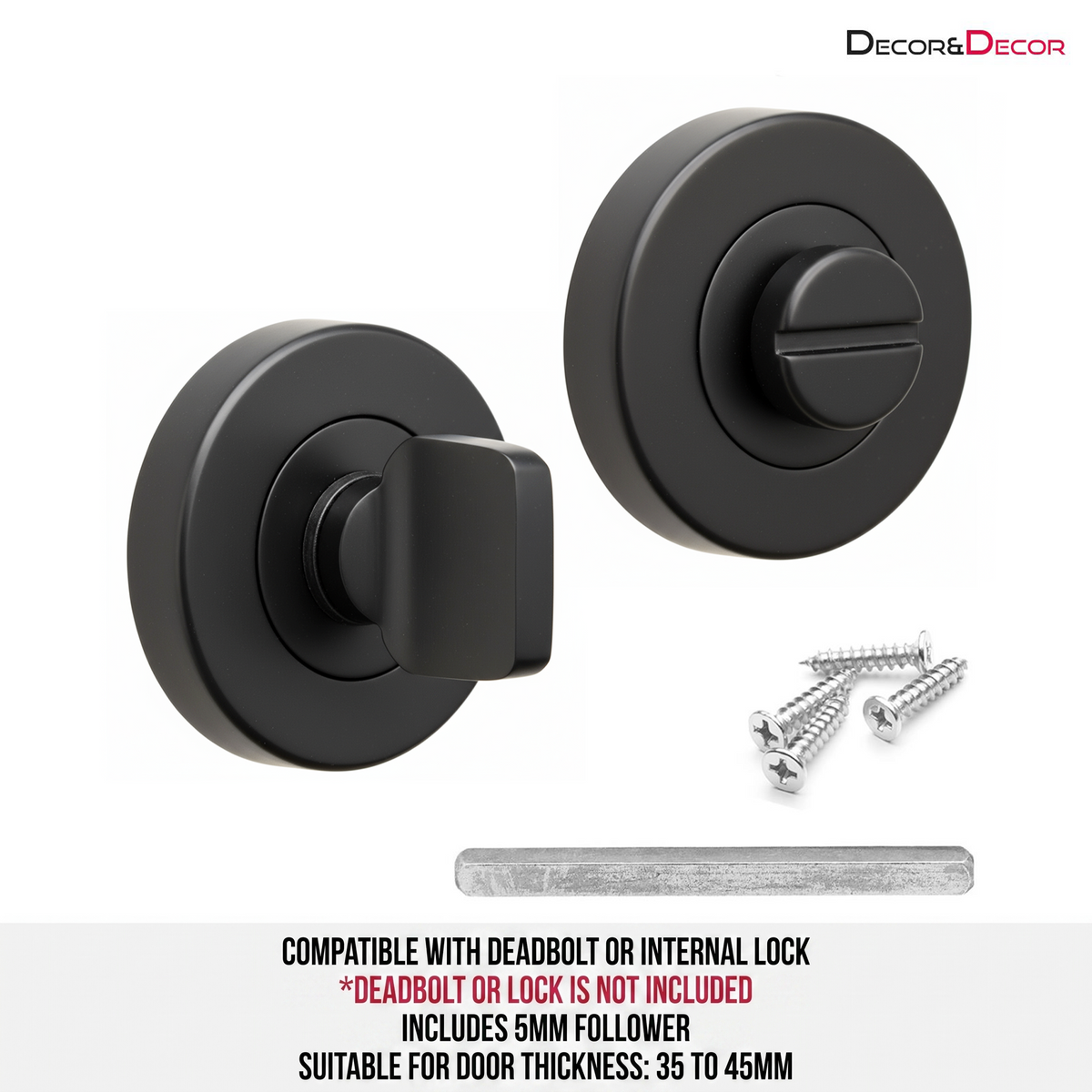 Bathroom Thumbturn and Release - Matt Black