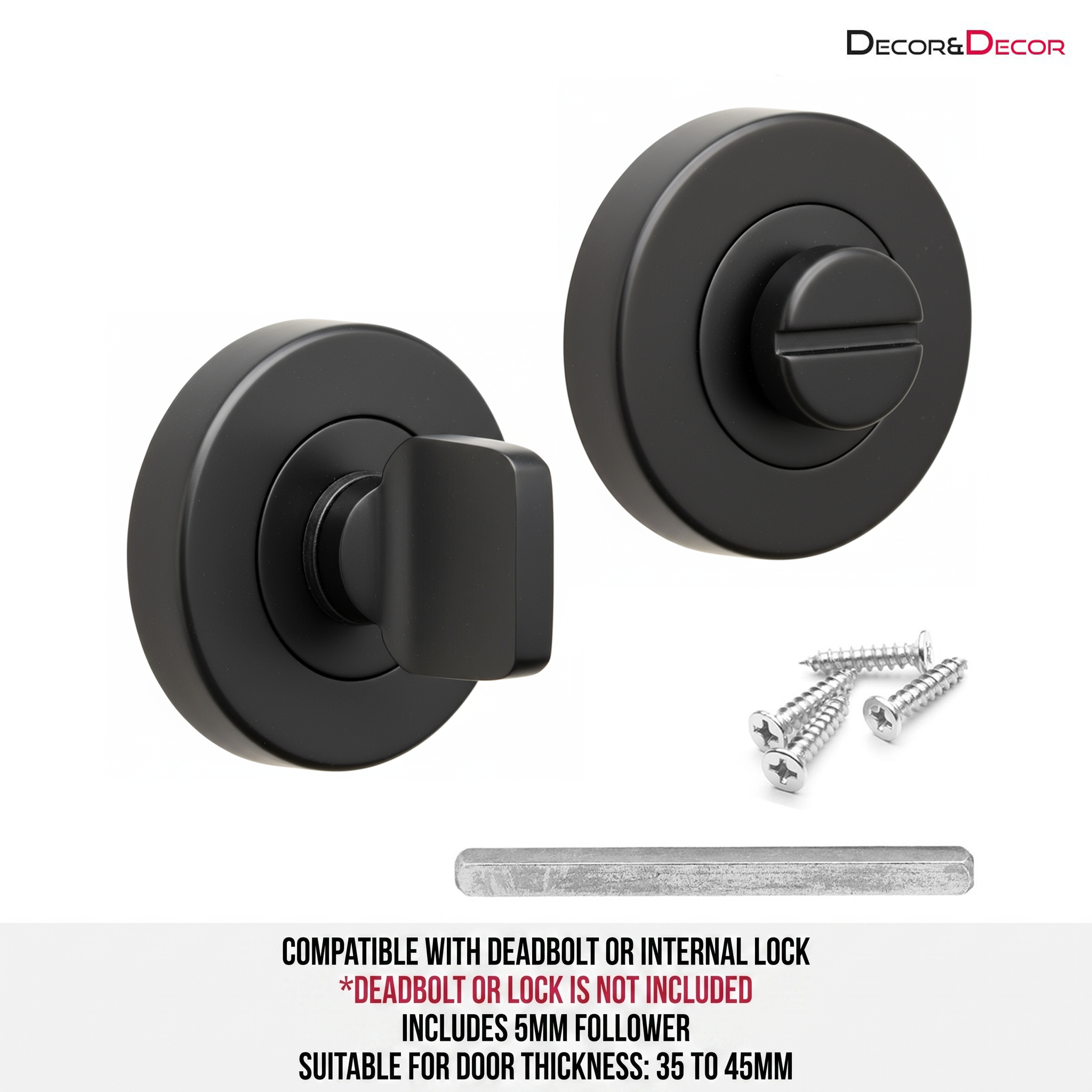 Bathroom Thumbturn and Release - Matt Black