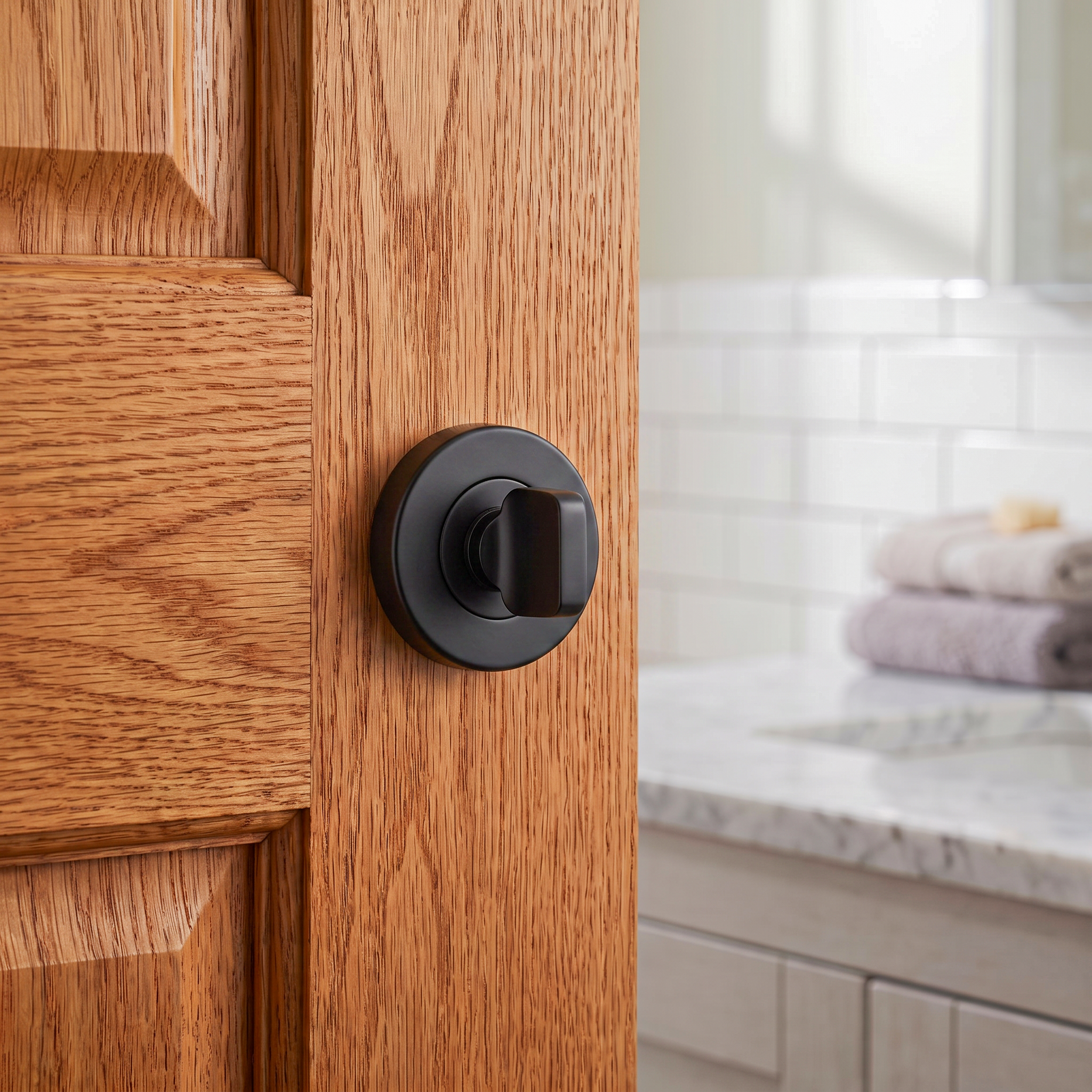 Bathroom Thumbturn and Release - Matt Black
