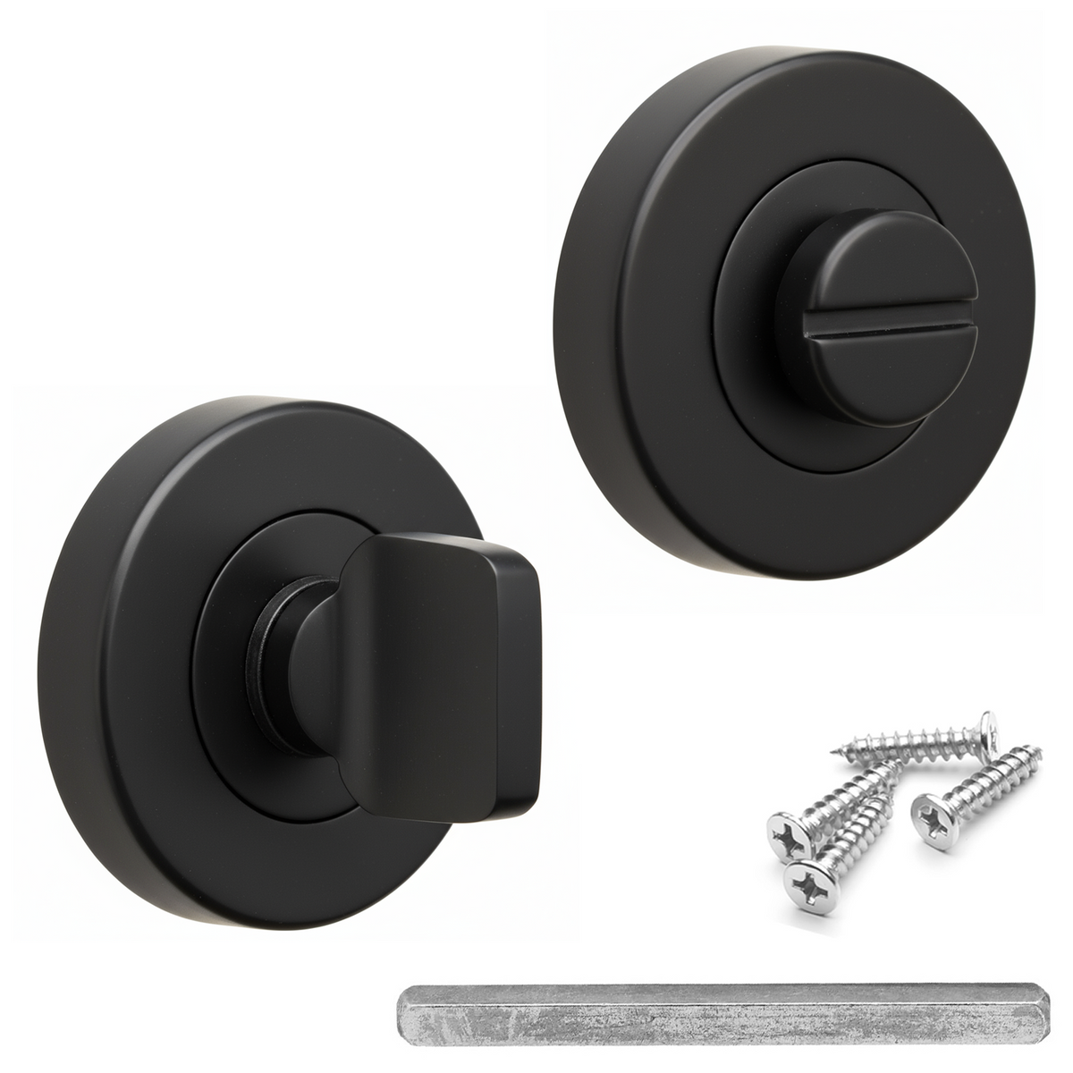 Bathroom Thumbturn and Release - Matt Black