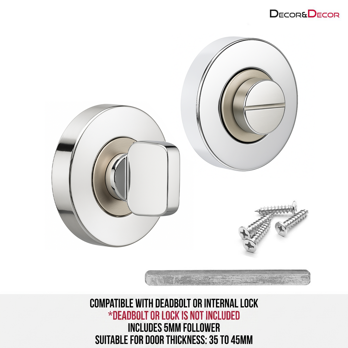 Bathroom Thumbturn and Release - Duo Finish