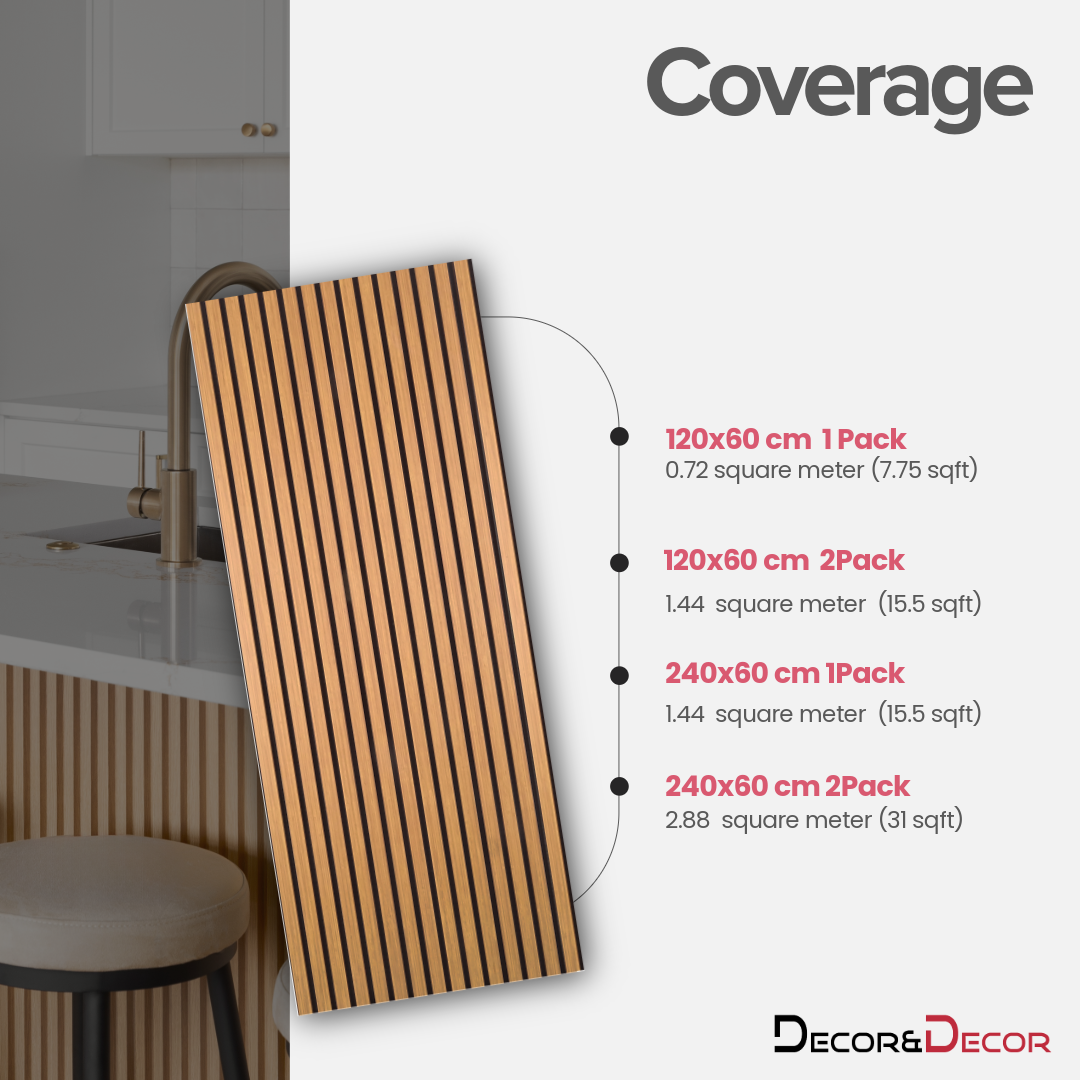 Acoustic Slat Wood Wall Panel - Oak - 2400