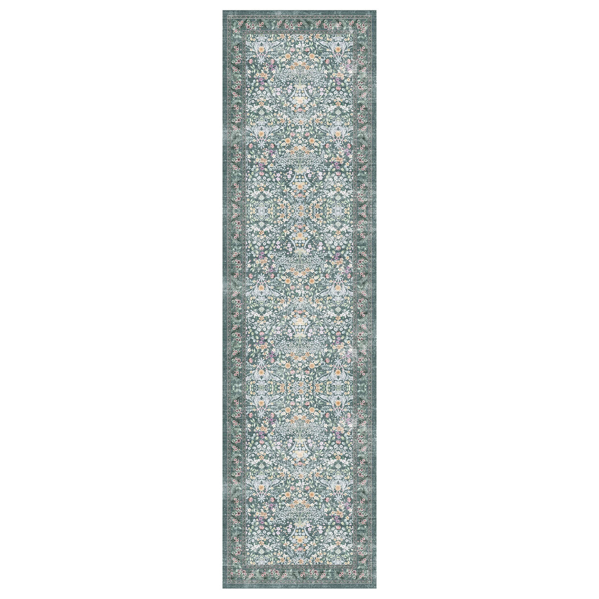 Zafira - Floral Washable Long Runner Rug- 60x240cm