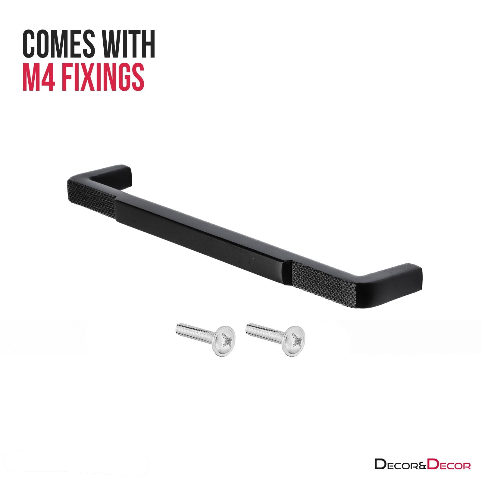 Mara - Knurled Kitchen Cabinet Handle - Matt Black