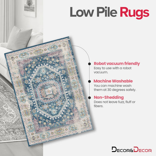 Soreli - Traditional Washable Bathroom Rug - 60x90cm