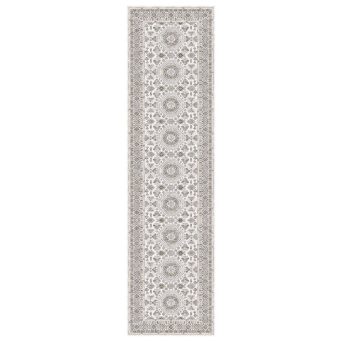 Vassia - Monochrome Washable Runner Hallway Rug - 80x300cm – view 2