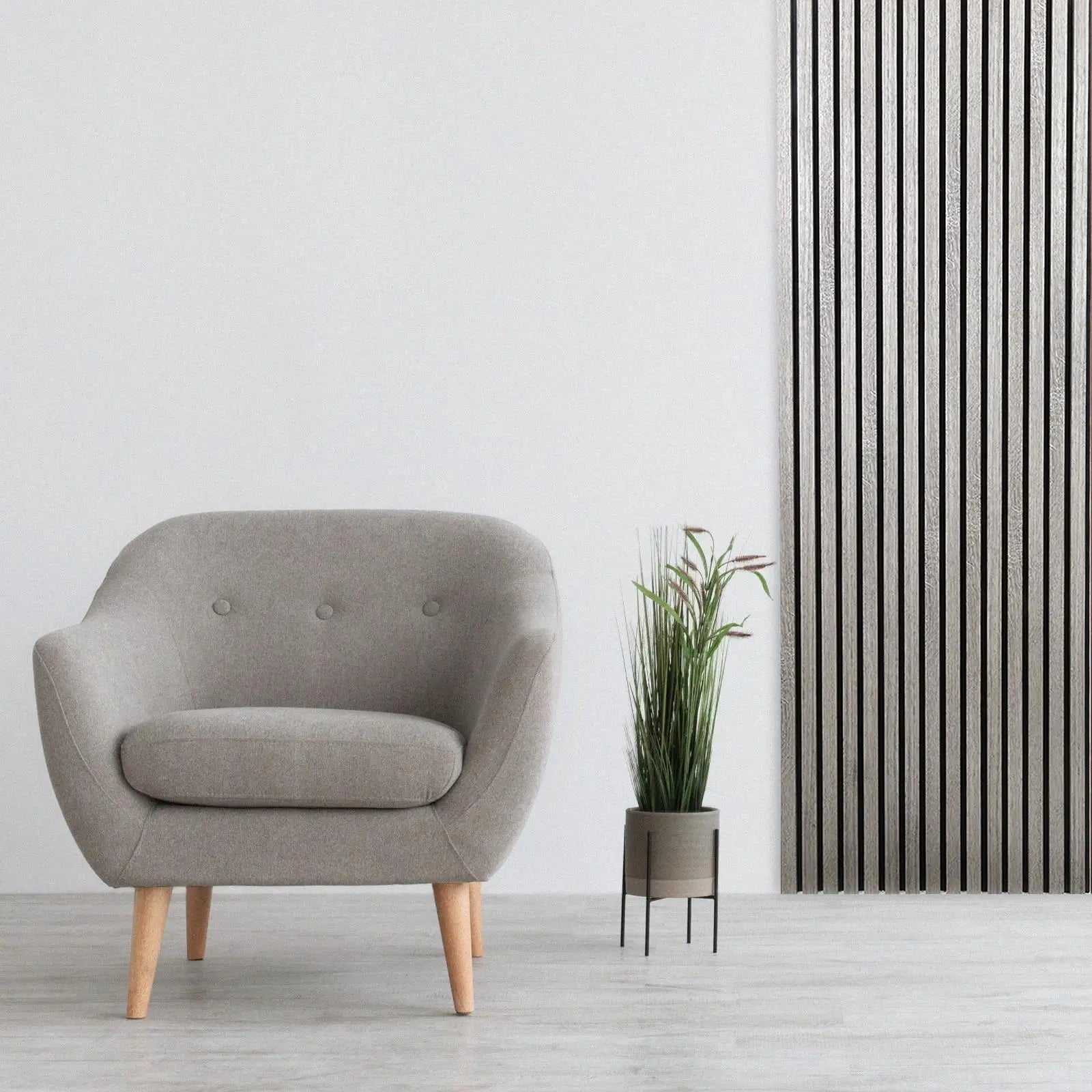 Acoustic Slat Wood Wall Panel - Grey - 1200 - 2 Pack - Panels – 1200mm 2-Pack
