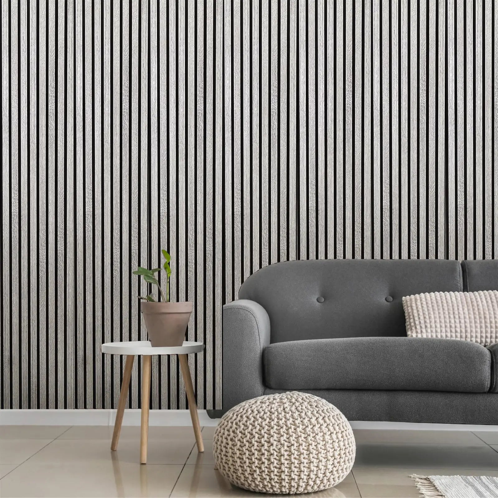 Acoustic Slat Wood Wall Panel - Grey - 1200 - 2 Pack - Panels – 1200mm 2-Pack