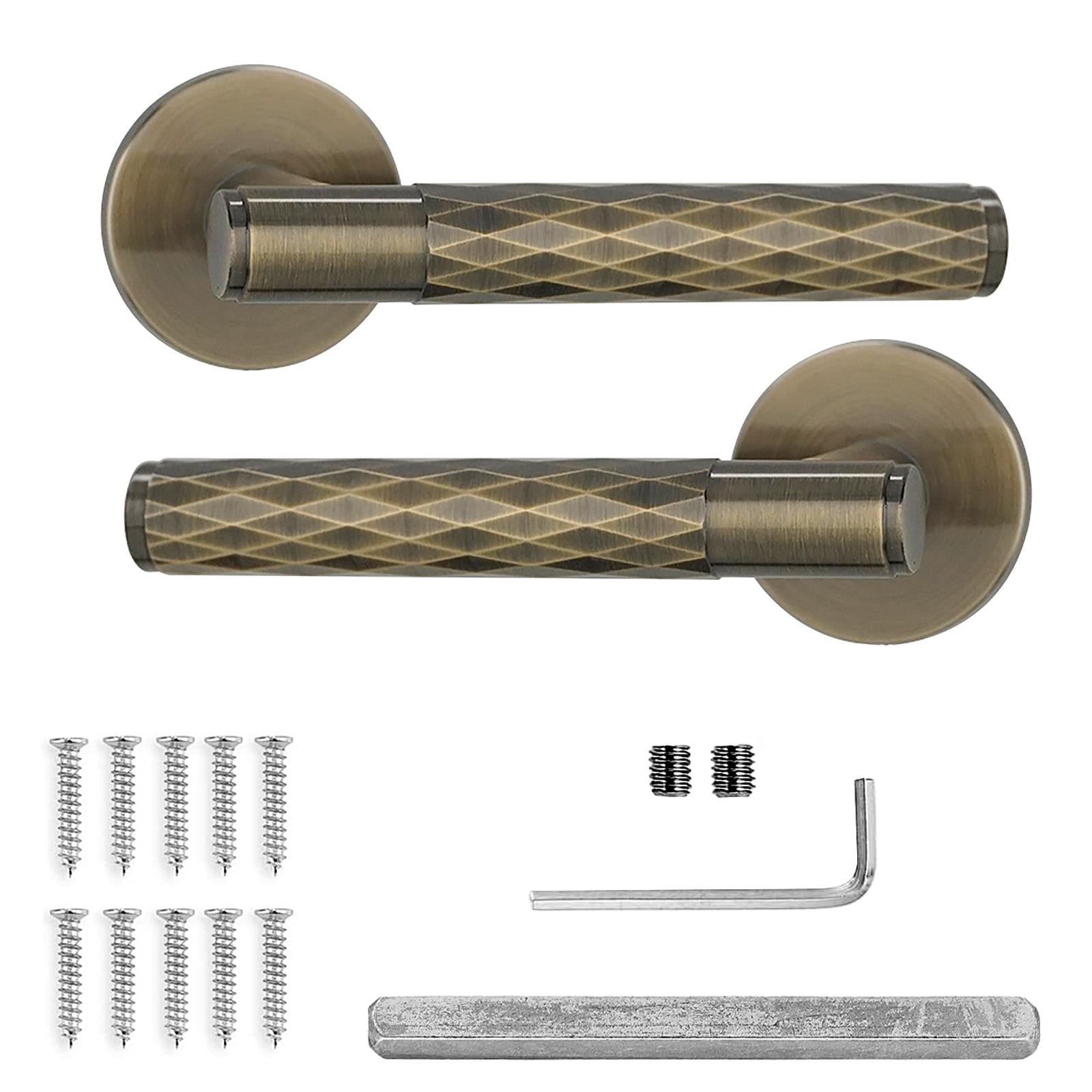 Tore - Door Handle Set - Antique Brass