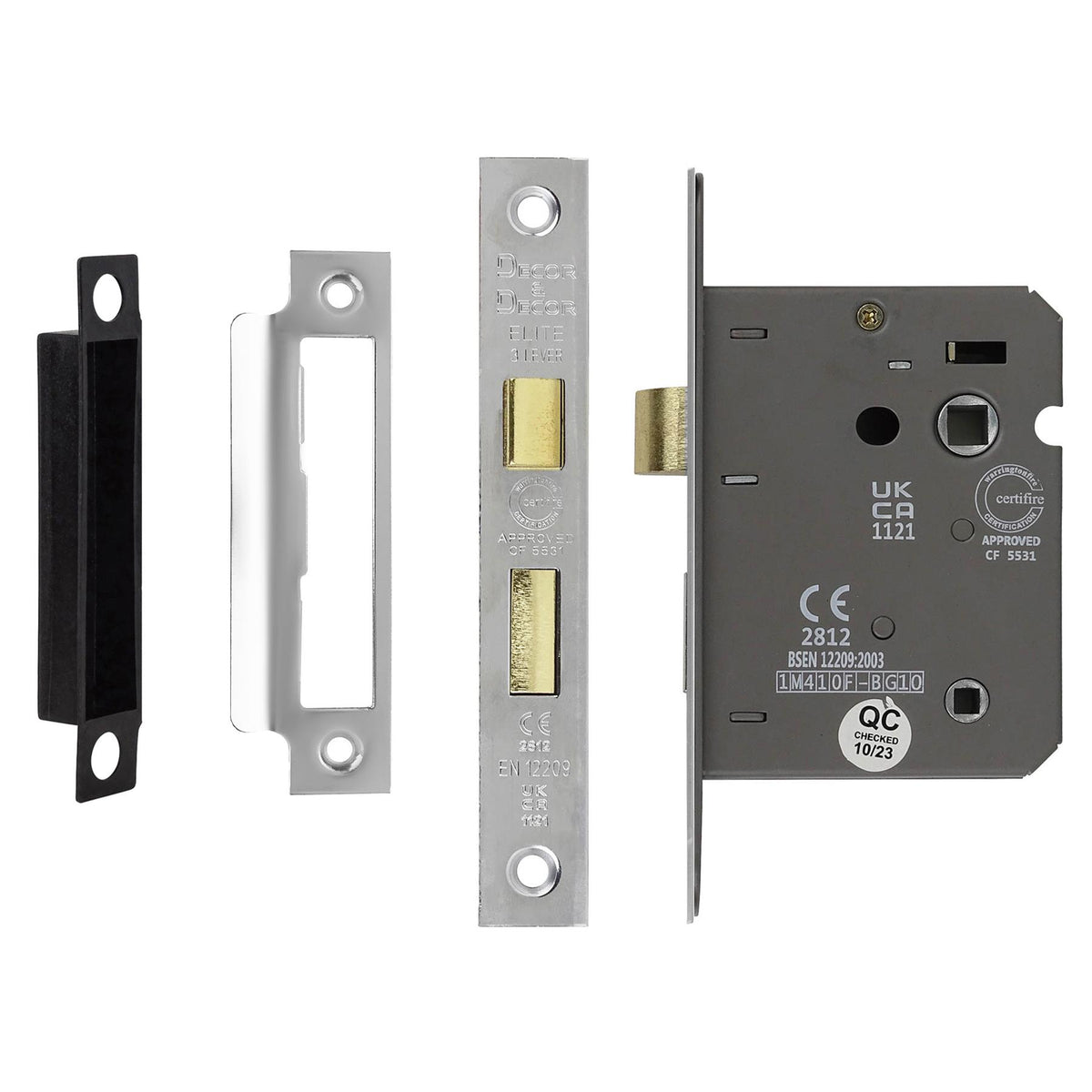 Fire Rated Bathroom Mortice Lock - 76mm - Polished Chrome – view 7