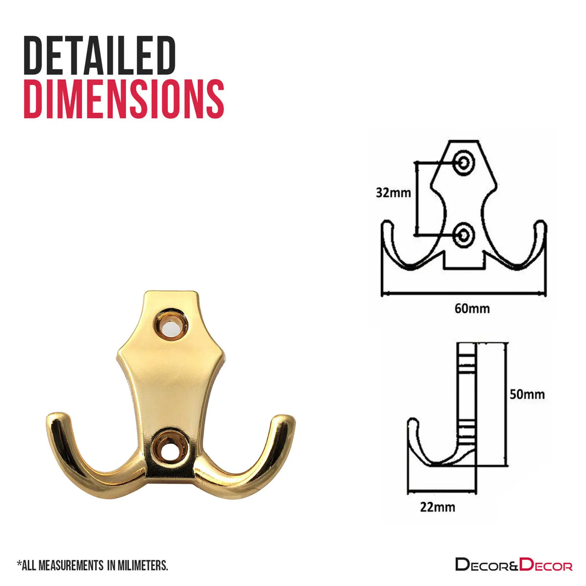 Aluminium Alloy Double Robe Hook – view 12