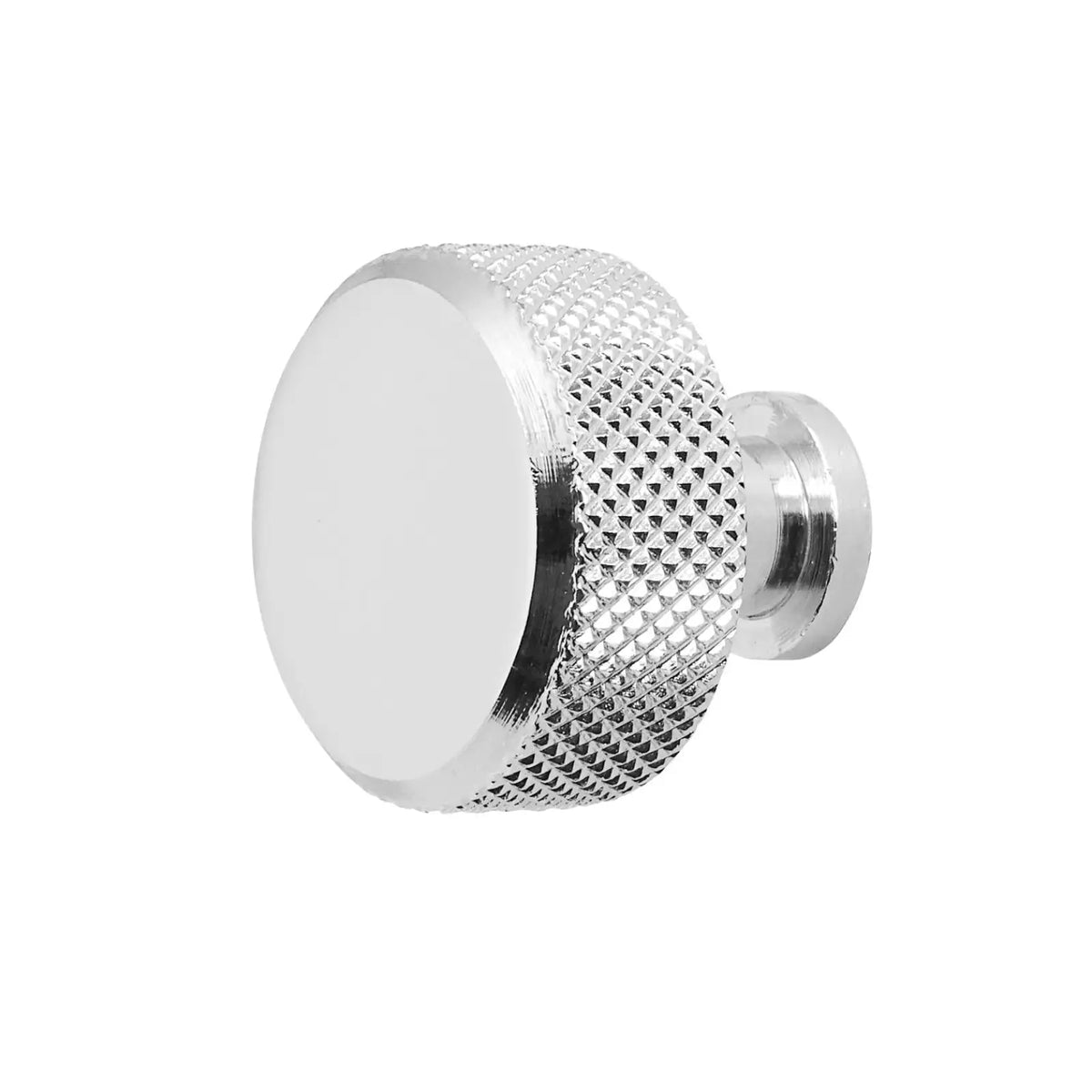 Amelia Knurled Round Cabinet Knob - Polished Chrome