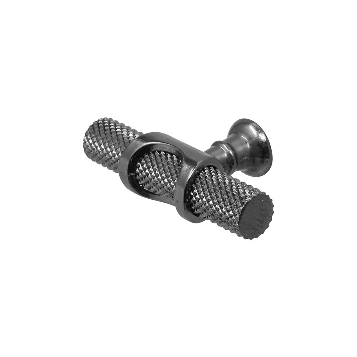 Amelia - Knurled T-Bar Kitchen Cabinet Knob - Polished Nickel Black