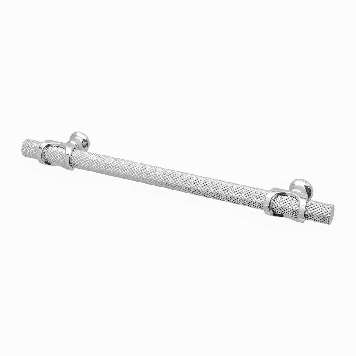 Amelia - Knurled T-Bar Kitchen Cupboard Handle -  Polished Chrome