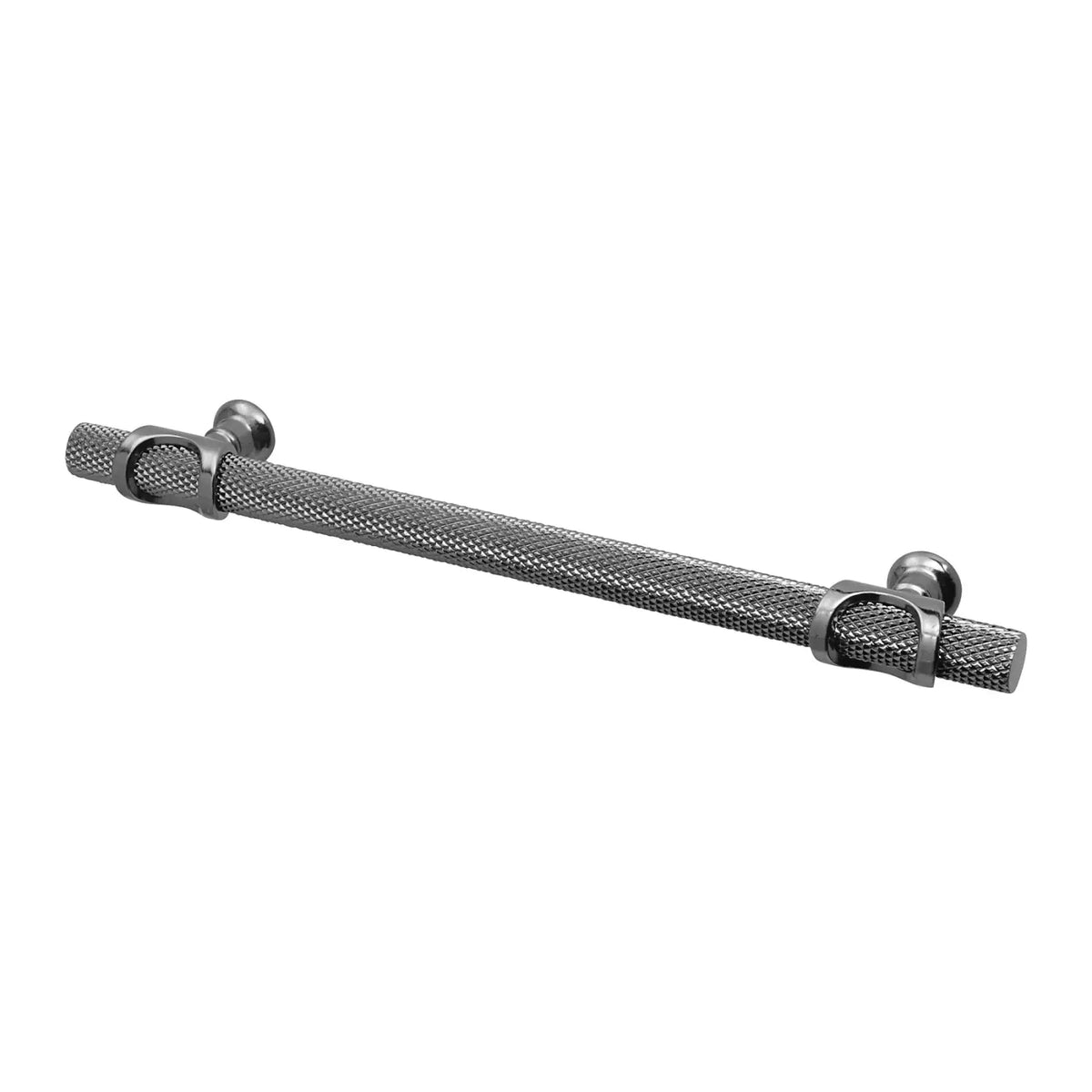 Amelia - Knurled T-Bar Kitchen Cupboard Handle -  Polished Nickel Black