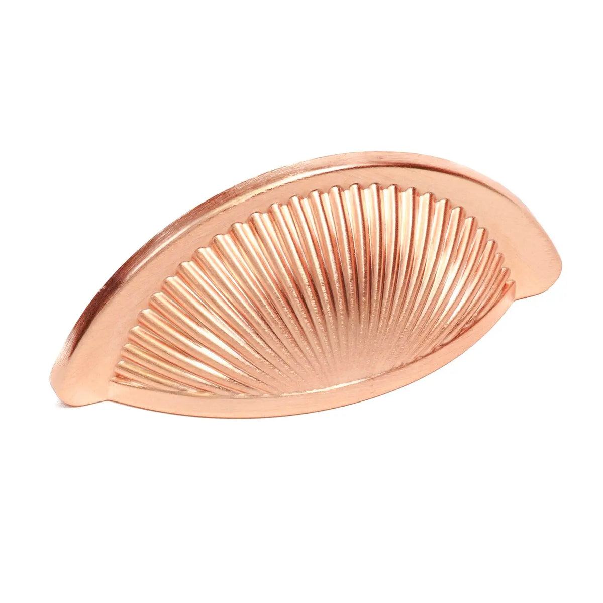 Copper-colored ridged semi-circular drawer pull for Arro Kitchen Cabinet Cup Handle