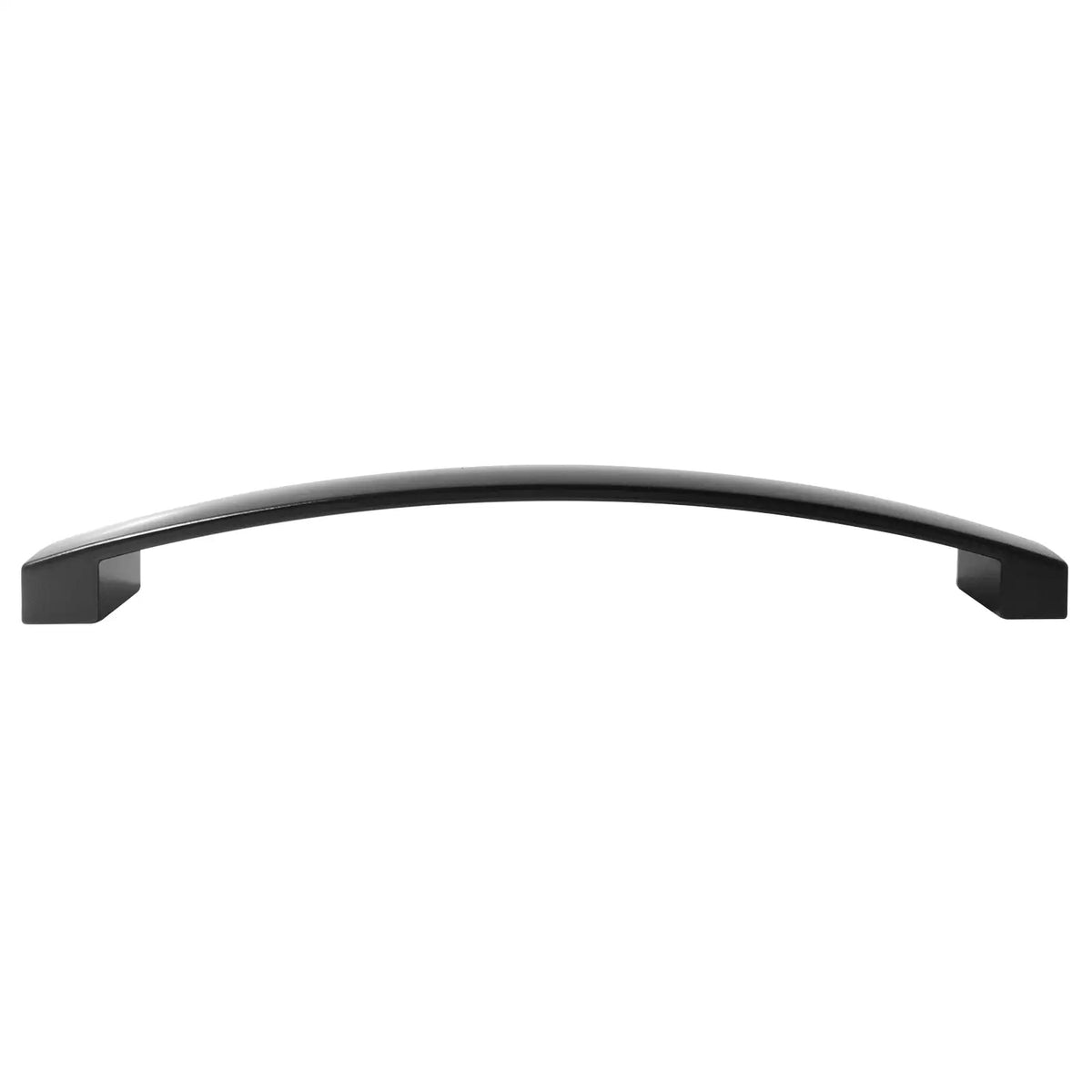 Curved black cabinet pull from Asteria Bow Kitchen Cupboard Handle in Matt Black finish