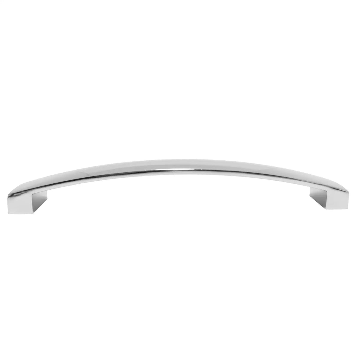 Curved chrome cabinet pull from Asteria Bow Kitchen Cupboard Handle in Polished Chrome