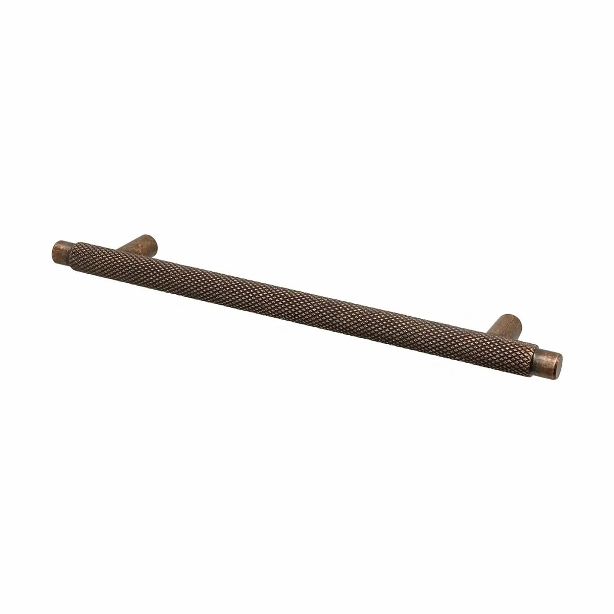 Aurelia - Knurled Round T-Bar Kitchen Cabinet Handle - Antique Copper