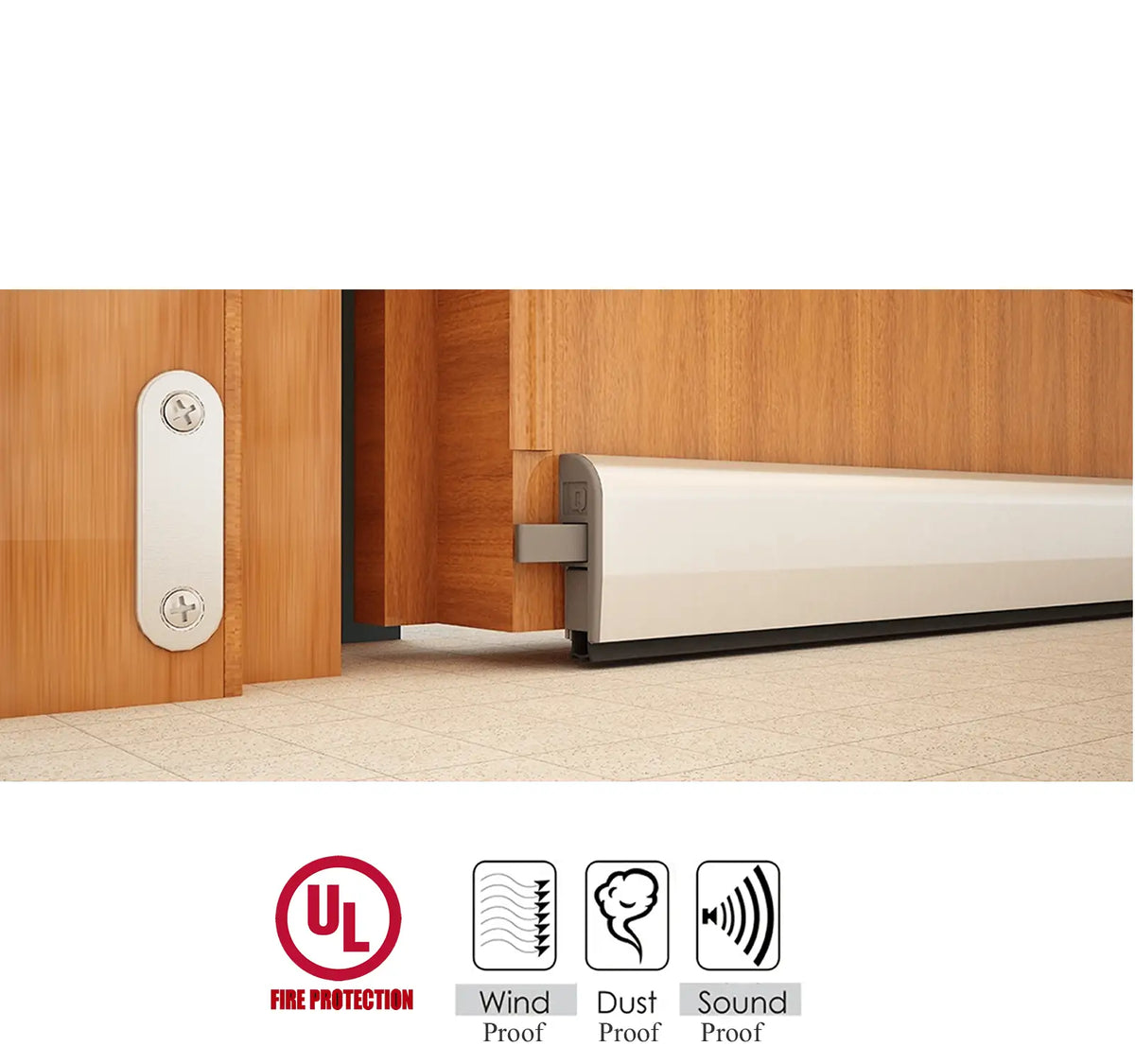 Automatic Drop Down Recessed Door Bottom Seal Fire Sound Dust Wind Proof – view 5