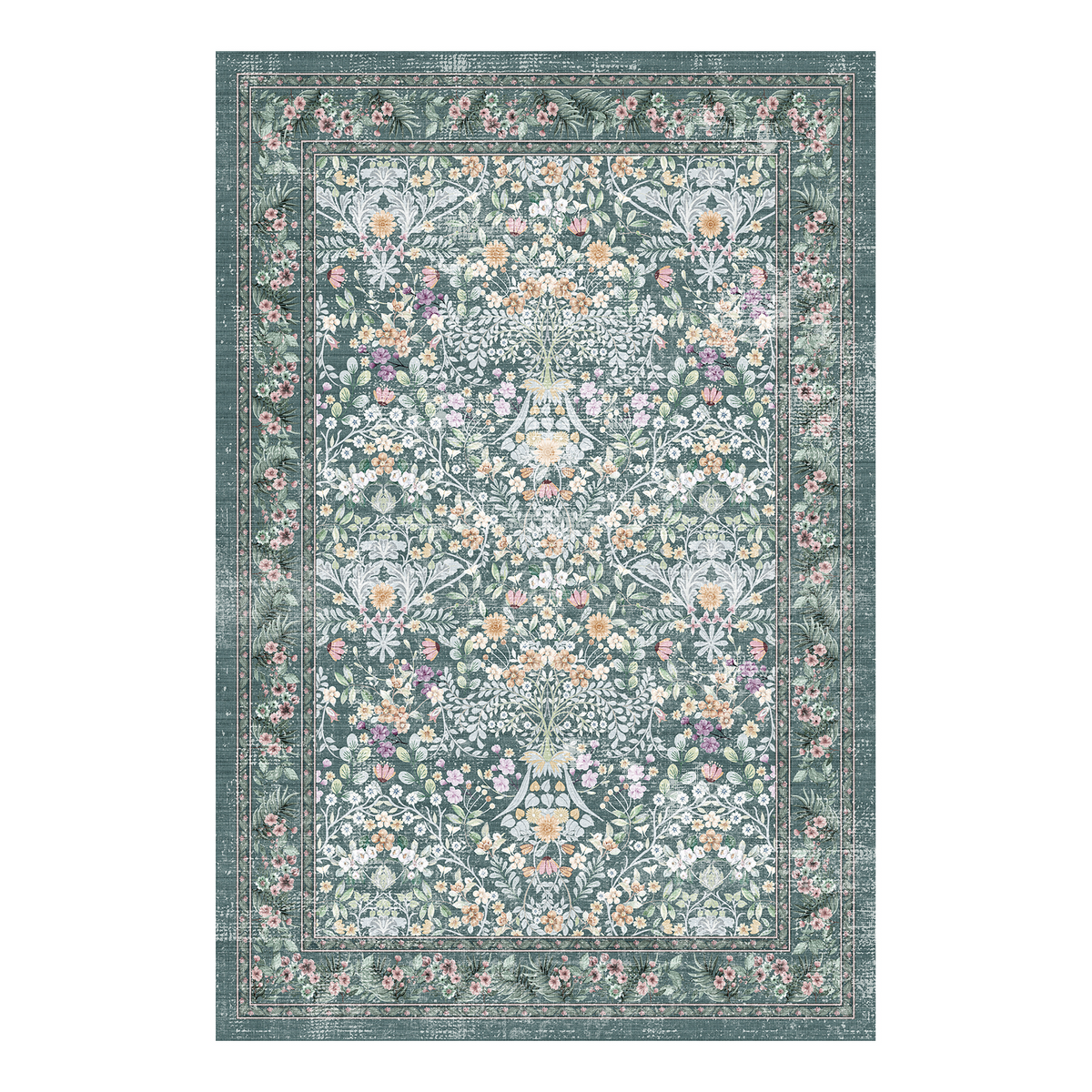 Zafira - Floral Washable Medium Area Rug - 120x170cm – view 2