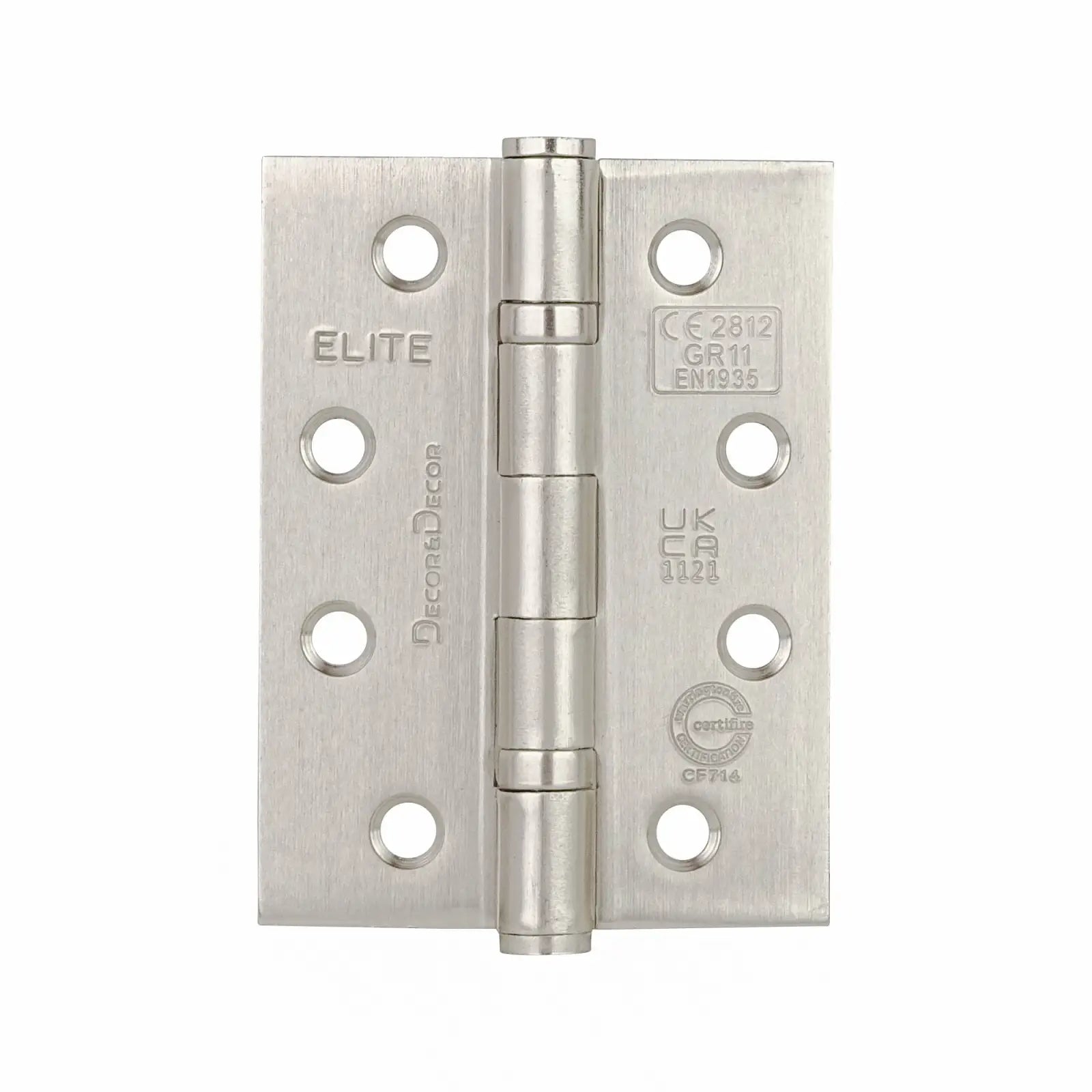 Silver metal door hinge for Ball Bearing Fire Rated Door Hinges in Satin Nickel finish