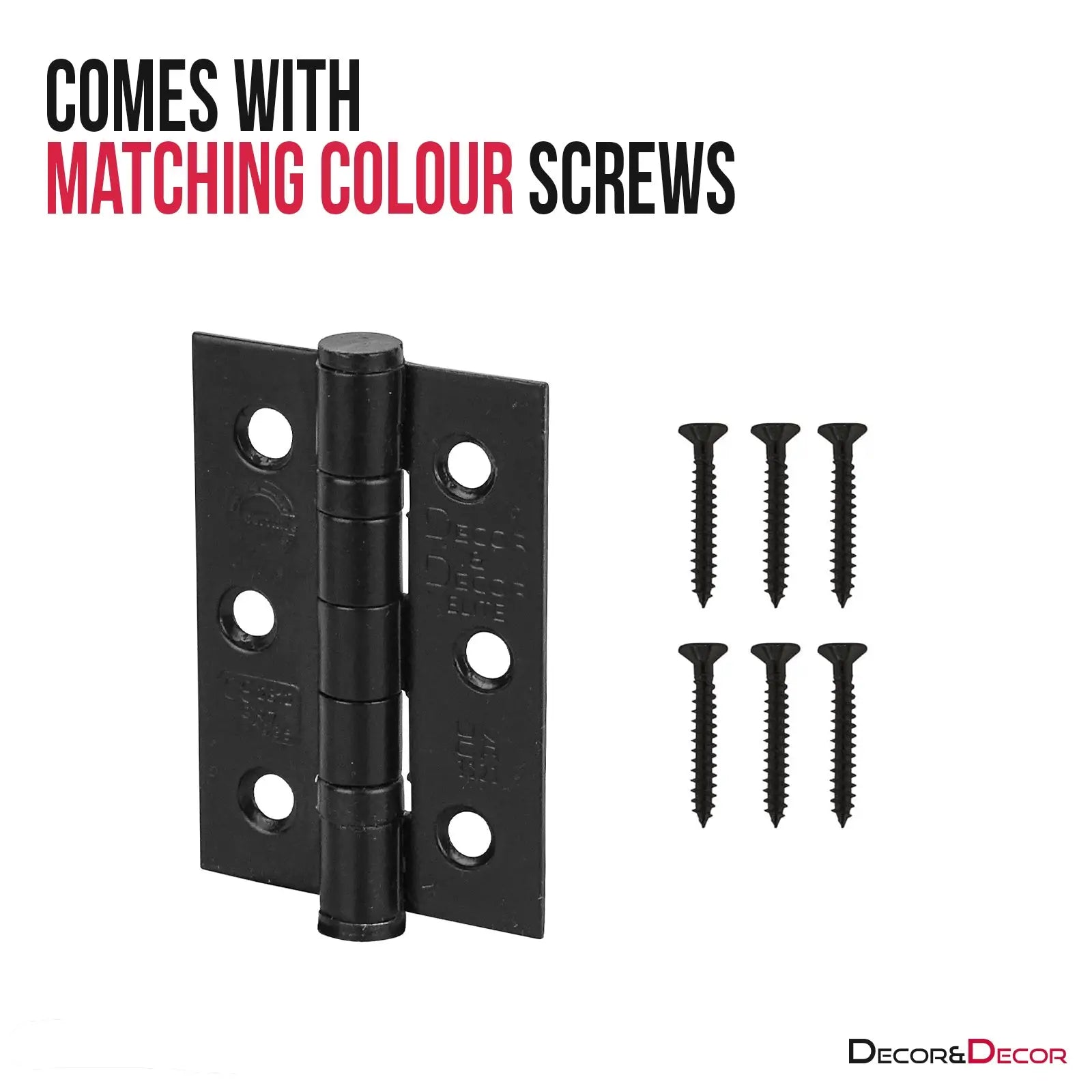 Ball Bearing Fire Rated Door Hinges - 76mm - Pair - Matt Black - Door Hinges
