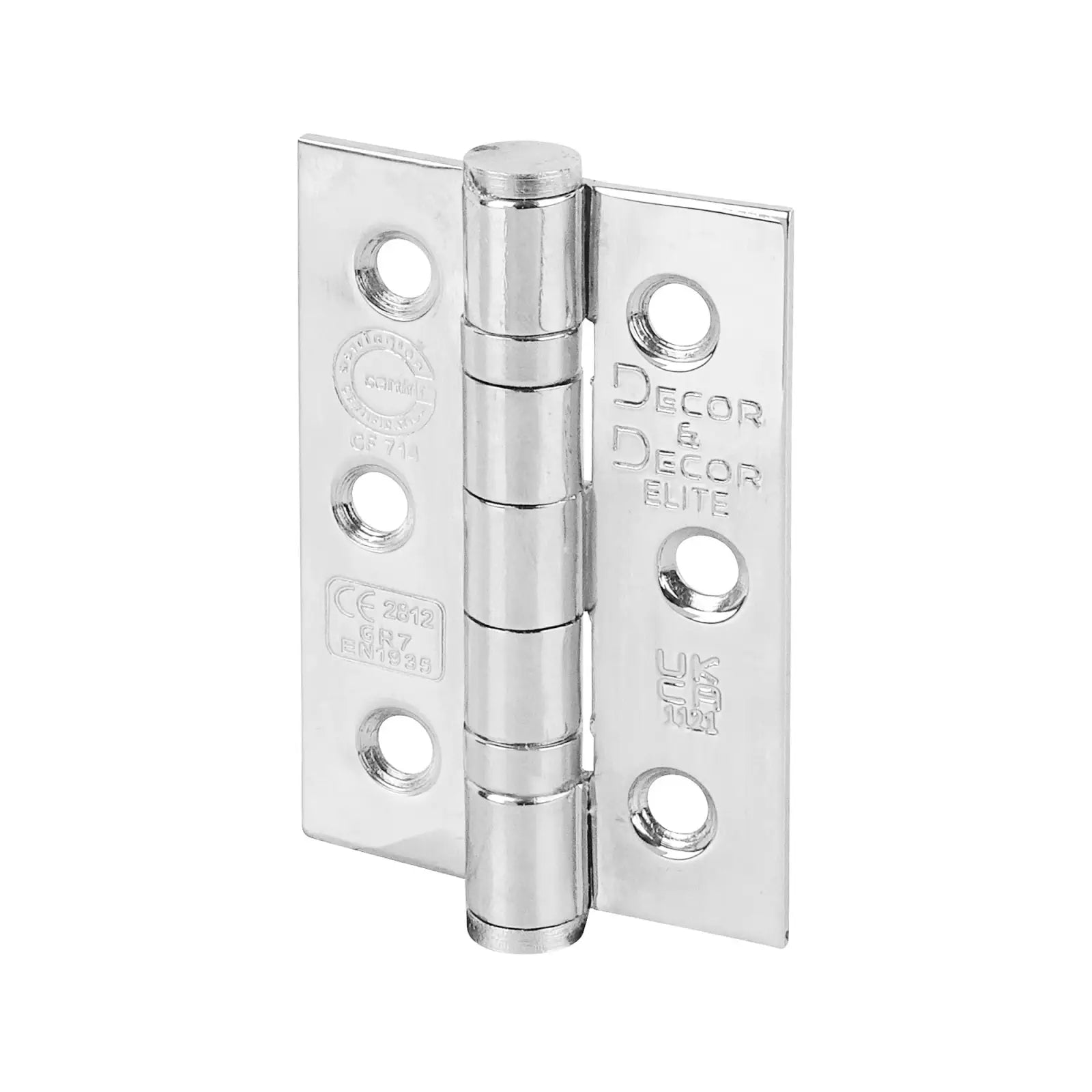 Polished metal door hinge on Ball Bearing Fire Rated Door Hinges in Polished Chrome