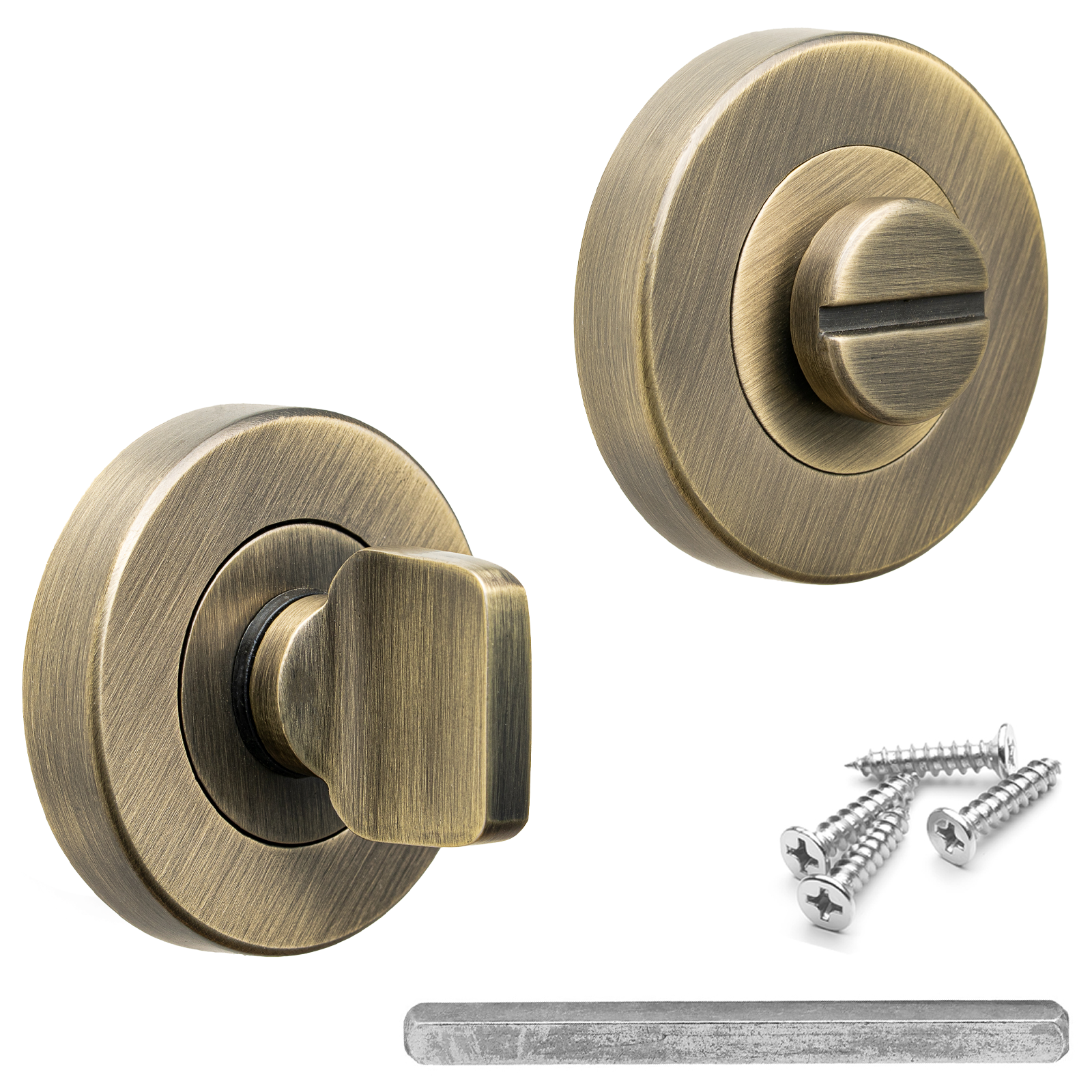 Bathroom Thumbturn and Release - Antique Brass