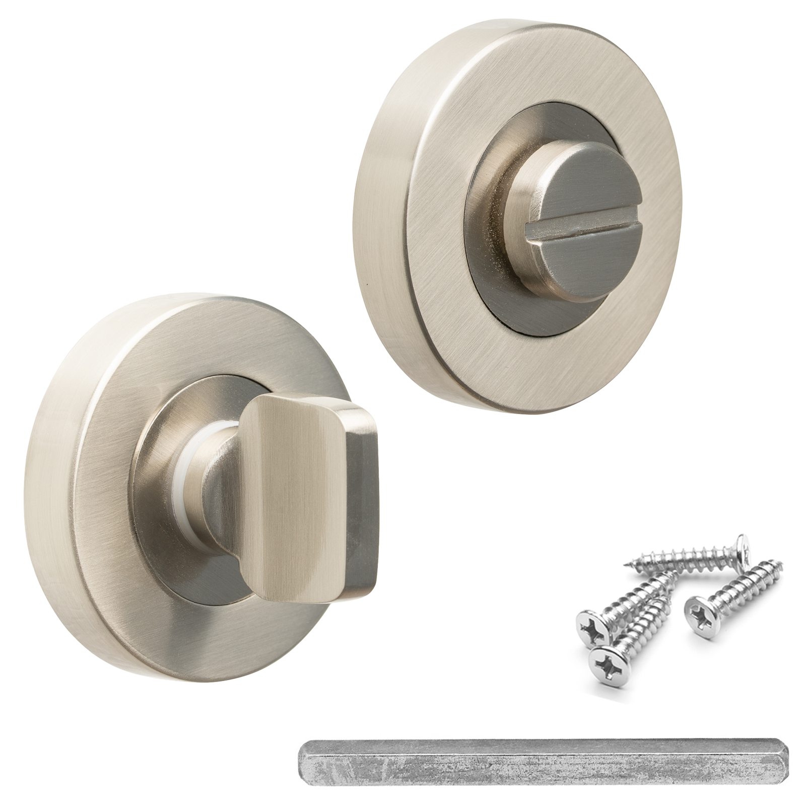 Bathroom Thumbturn and Release - Satin Nickel
