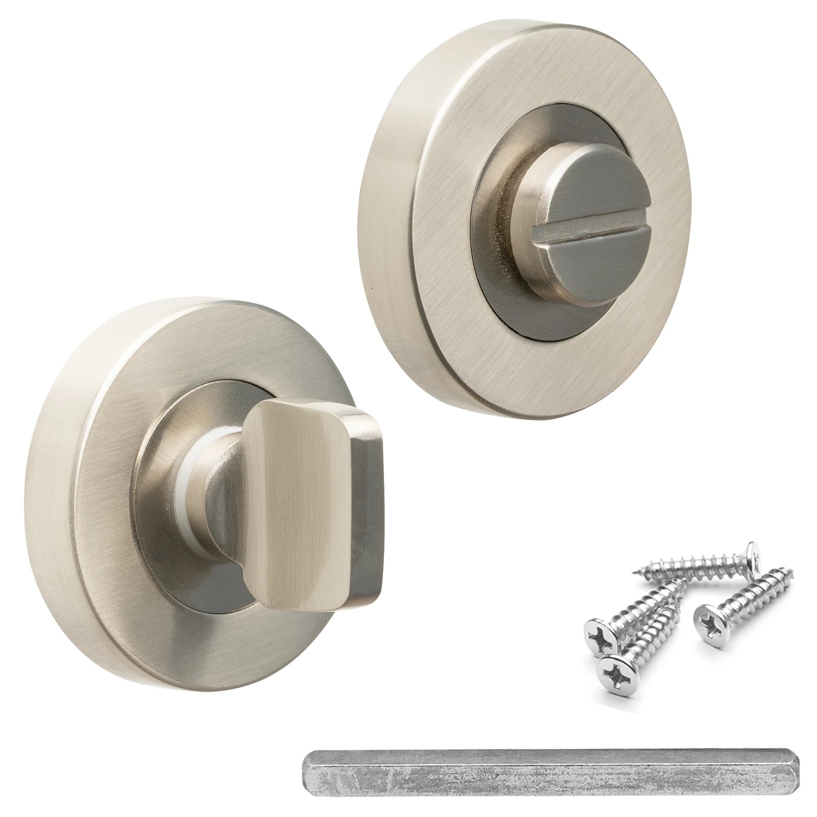 Bathroom Thumbturn and Release - Satin Nickel