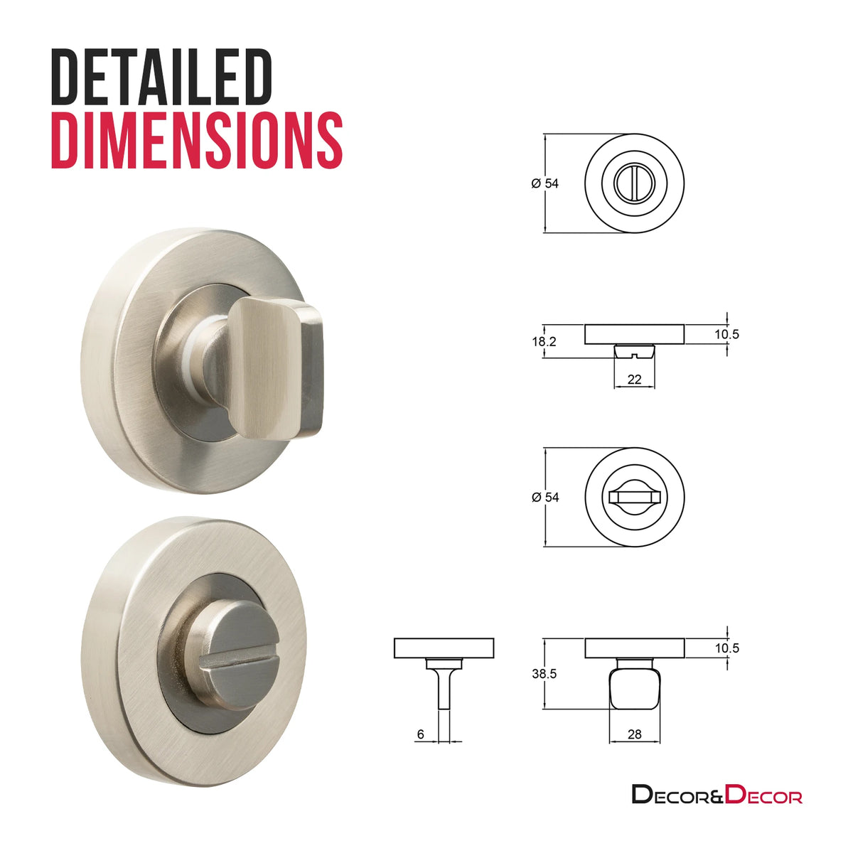 Bathroom Thumbturn and Release - Satin Nickel