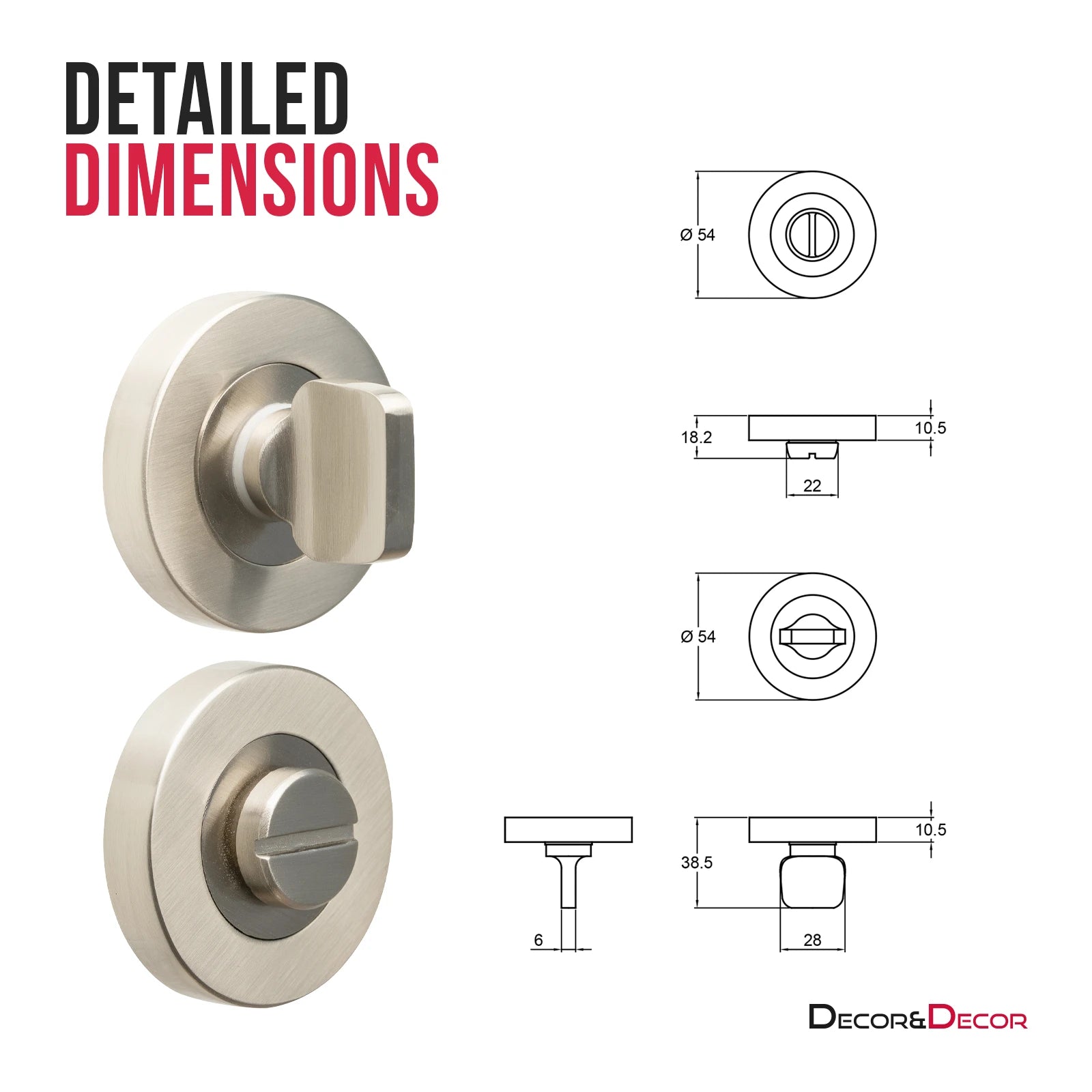 Bathroom Thumbturn and Release - Satin Nickel