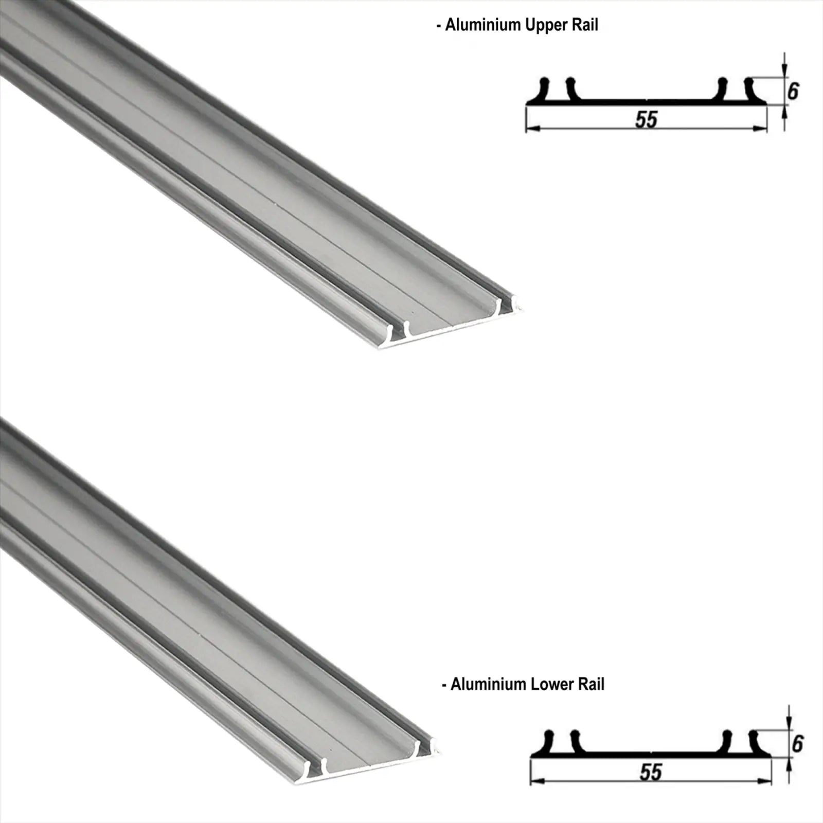 C-Slide Cabinet Sliding Door Runner Kit - 2 Door - 2400mm Track - Decor And Decor