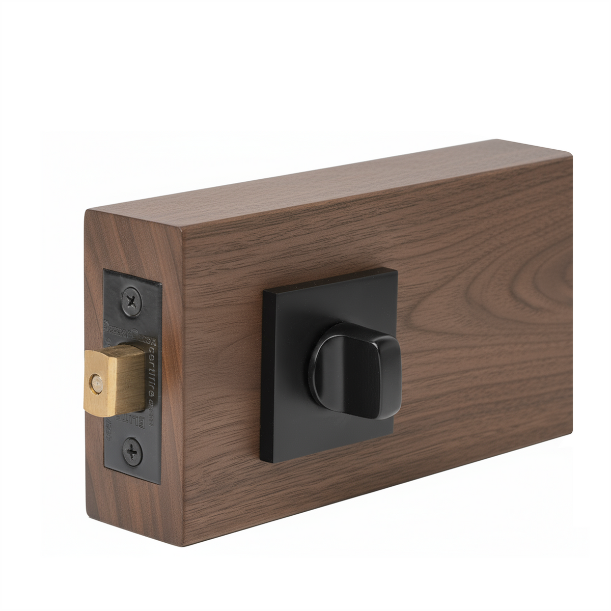 Fire Rated Tubular Mortice Deadbolt and Square Bathroom Turn And Release Thumbturn - Matt Black – view 6