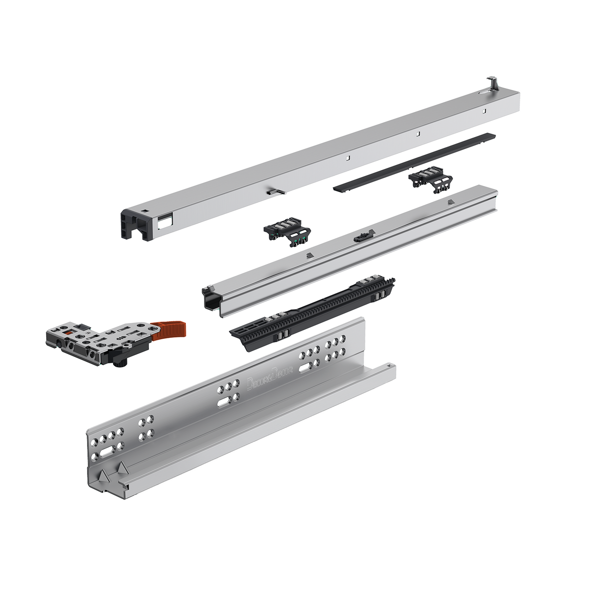 Undermount Drawer Runners 300mm - Push to Open, Full Extension - 290mm Drawer Length – view 4