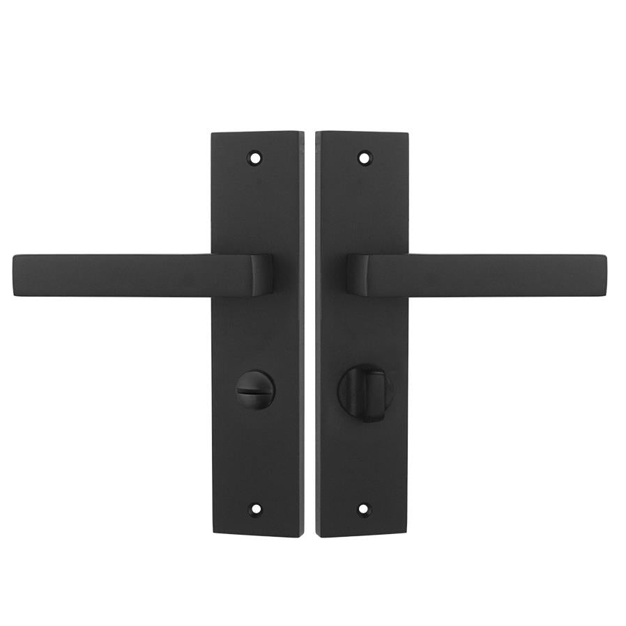 Lumina Door Handle on Backplate - WC - Matt Black