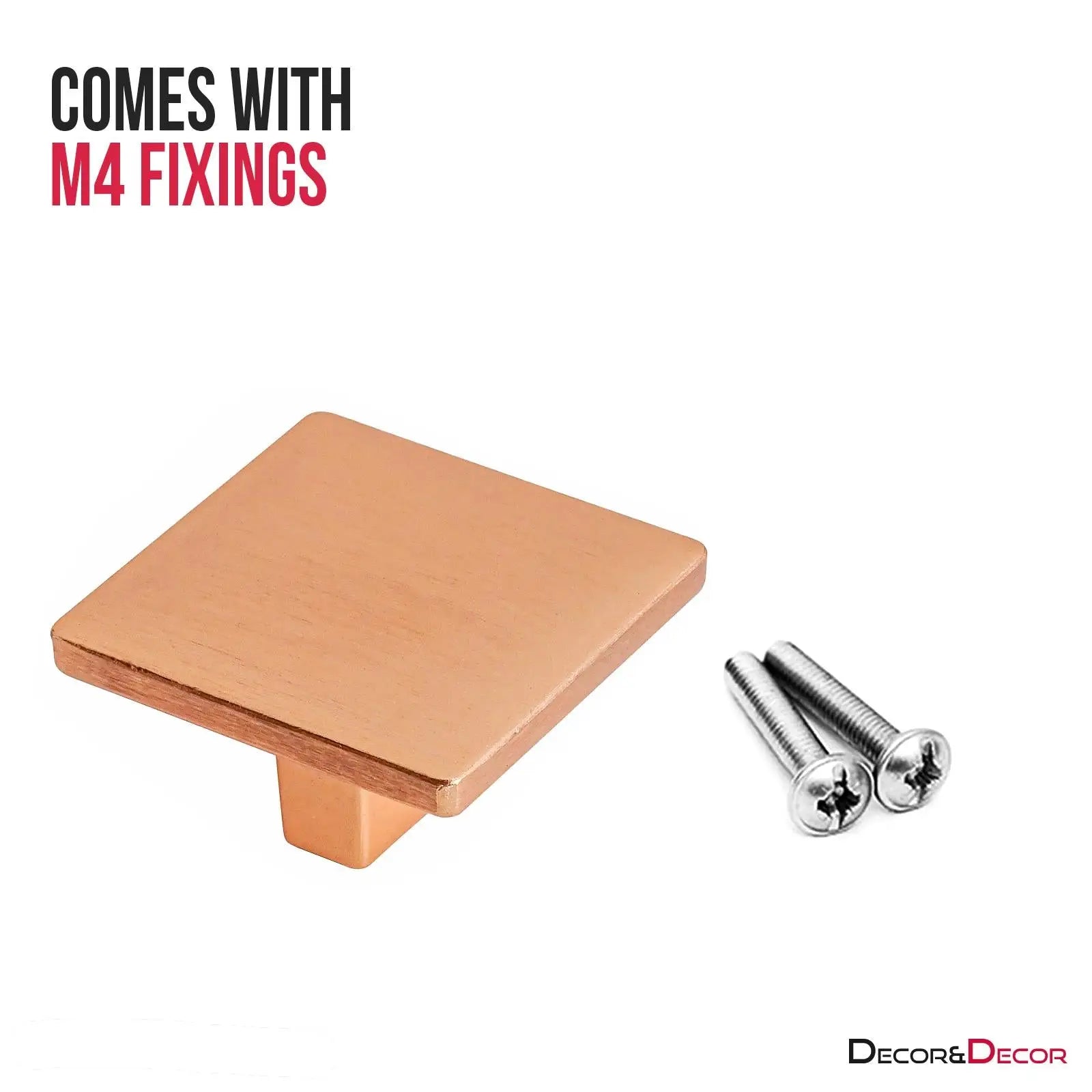 Calla - Square Kitchen Cabinet Knob - Satin Copper - Decor And Decor