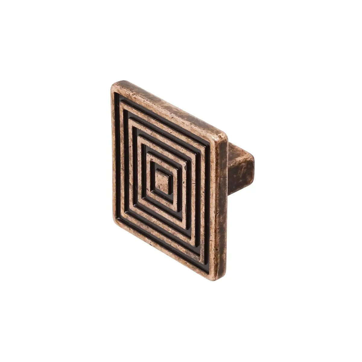 Carina - Square Spiral Cabinet Knob - Antique Copper