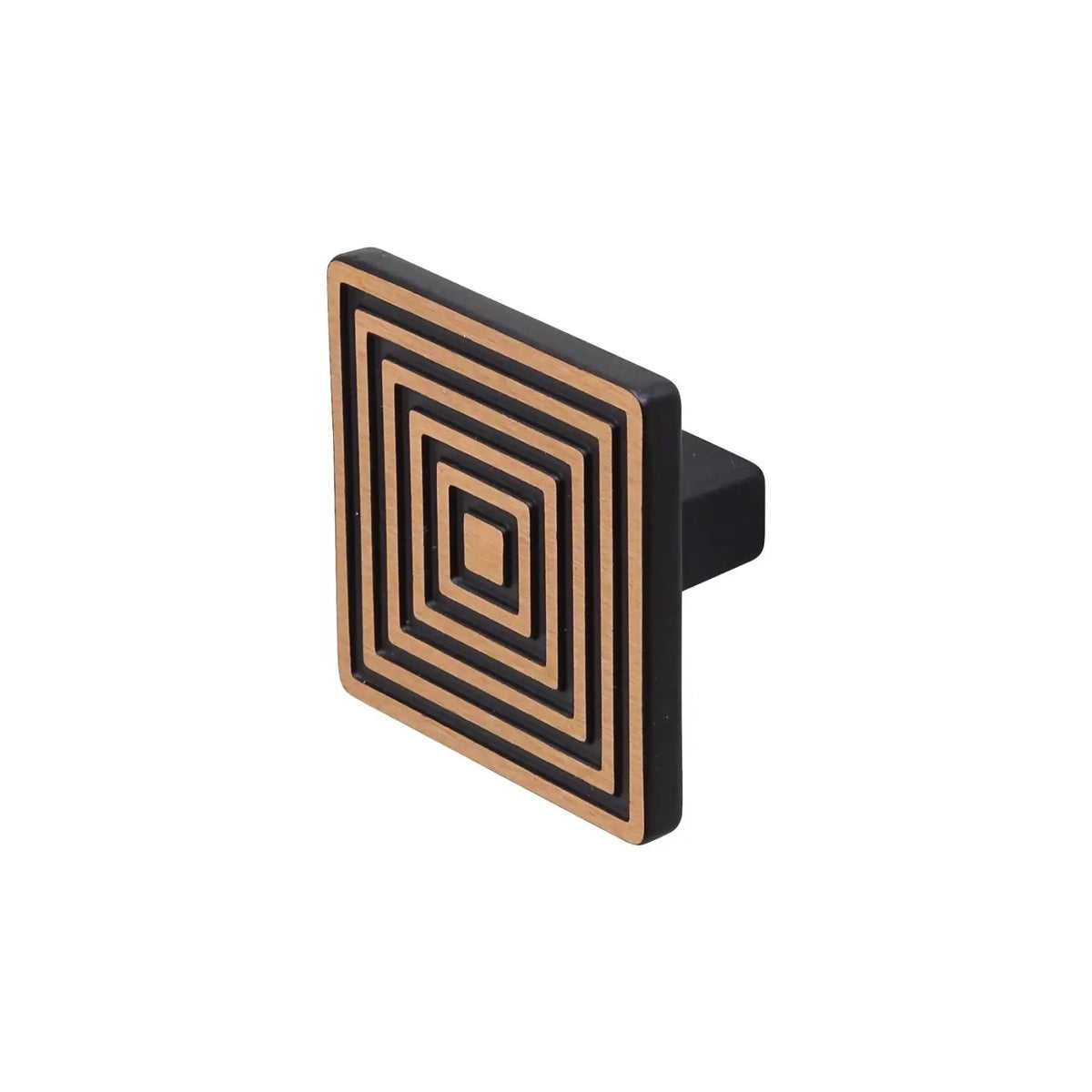 Carina - Square Spiral Cabinet Knob - Matt Black - Satin Copper