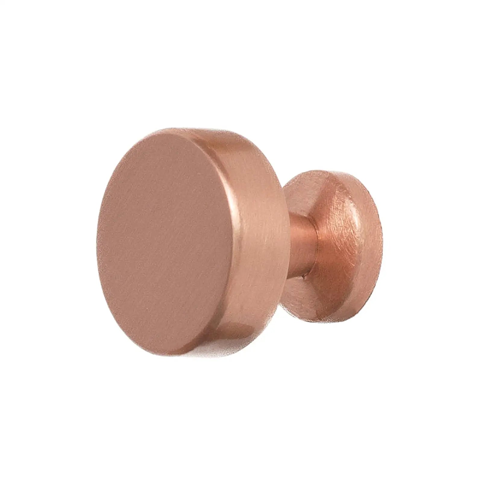 Carna - Solid Round Kitchen Cabinet Knob - Satin Copper - Decor And Decor