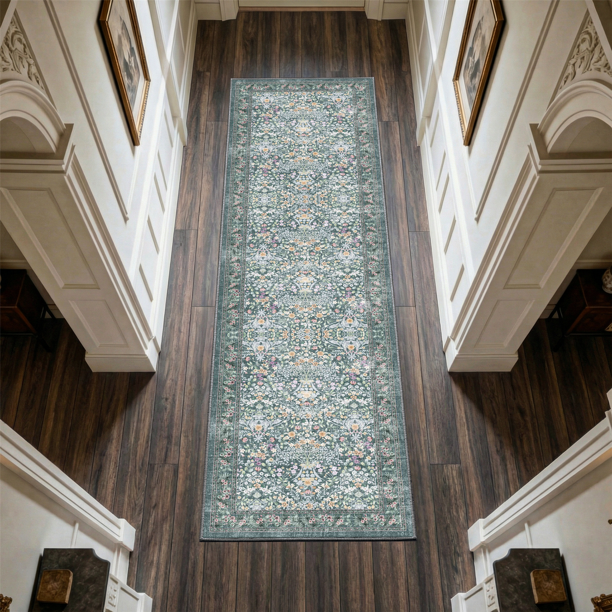 Zafira - Floral Washable Long Runner Rug - 80x300cm – view 8