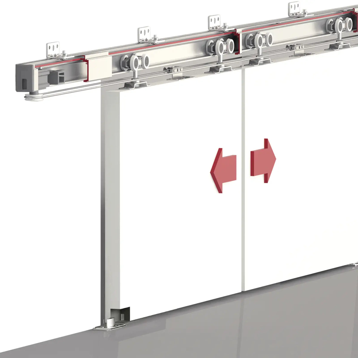 D-Slide Double Synchro Sliding Door Kit - 2400mm Track