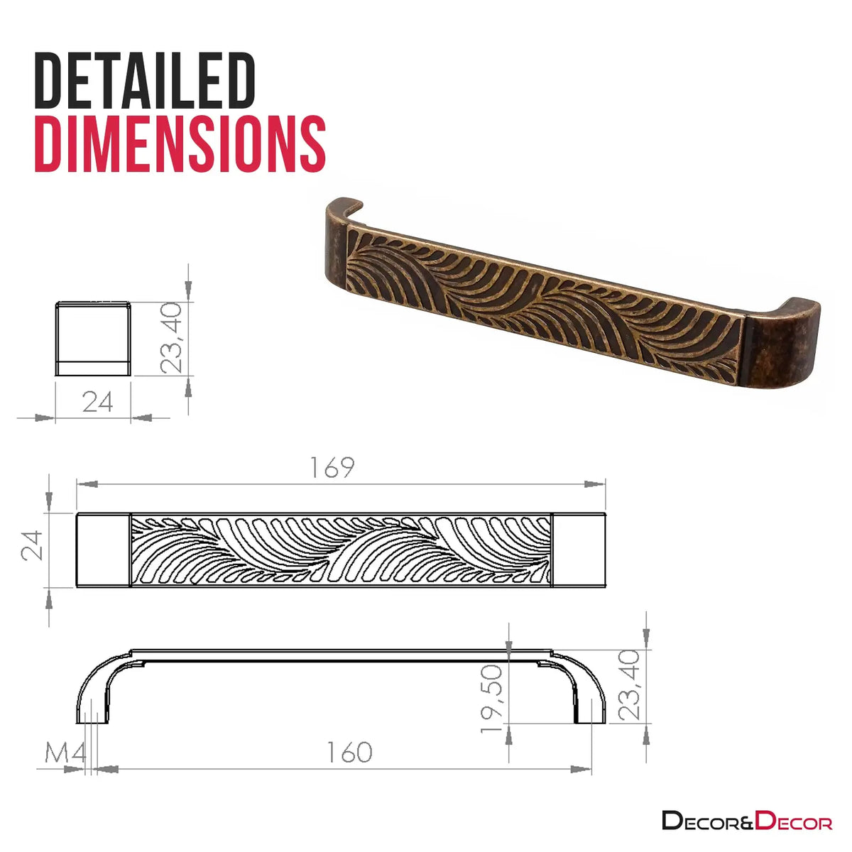 Delta - Traditional D Shaped Handle - Antique Copper – view 3