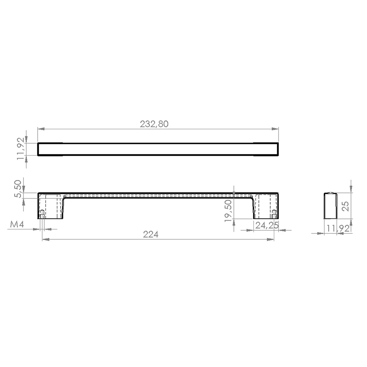 #size selection_224mm hole centres